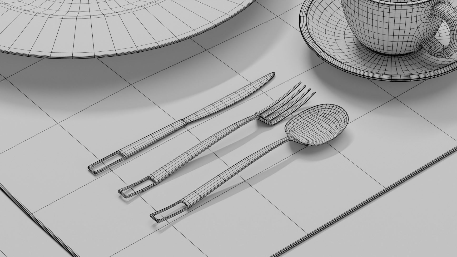 Dining Table 02 Low-poly 3D model_13