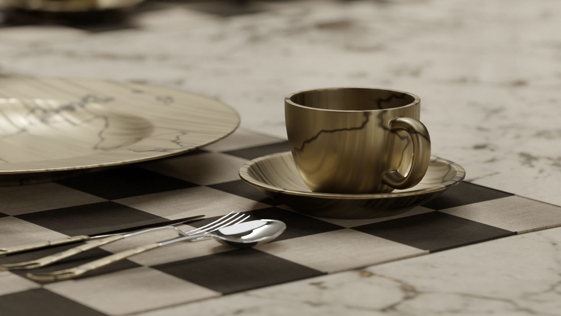Dining Table 02 Low-poly 3D model_14