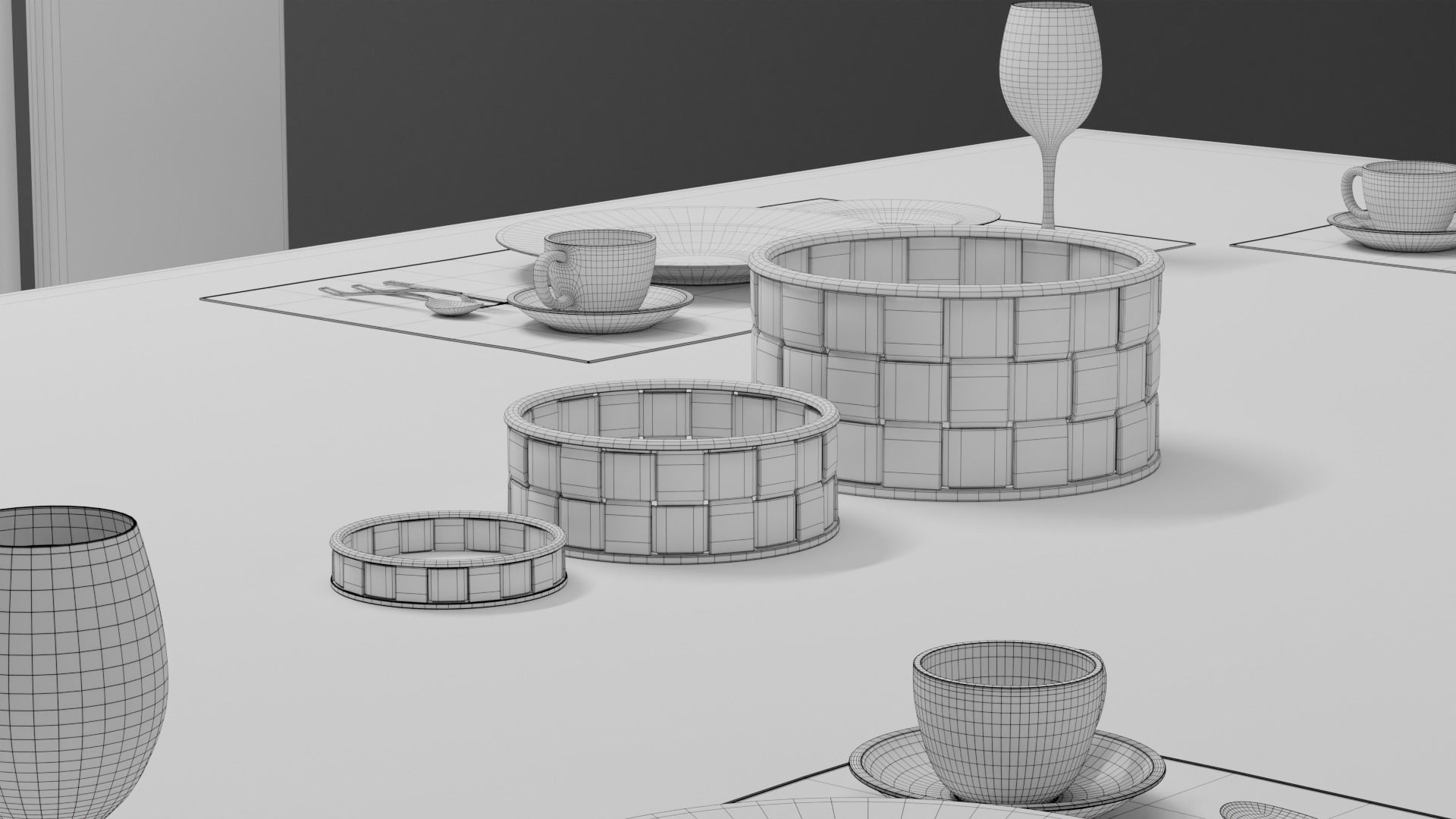 Dining Table 02 Low-poly 3D model_20