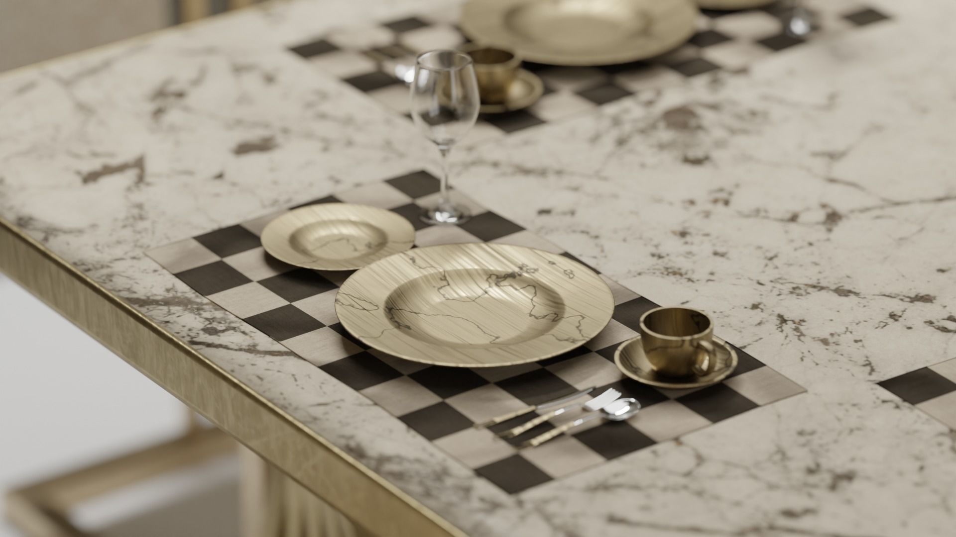 Dining Table 02 Low-poly 3D model_11