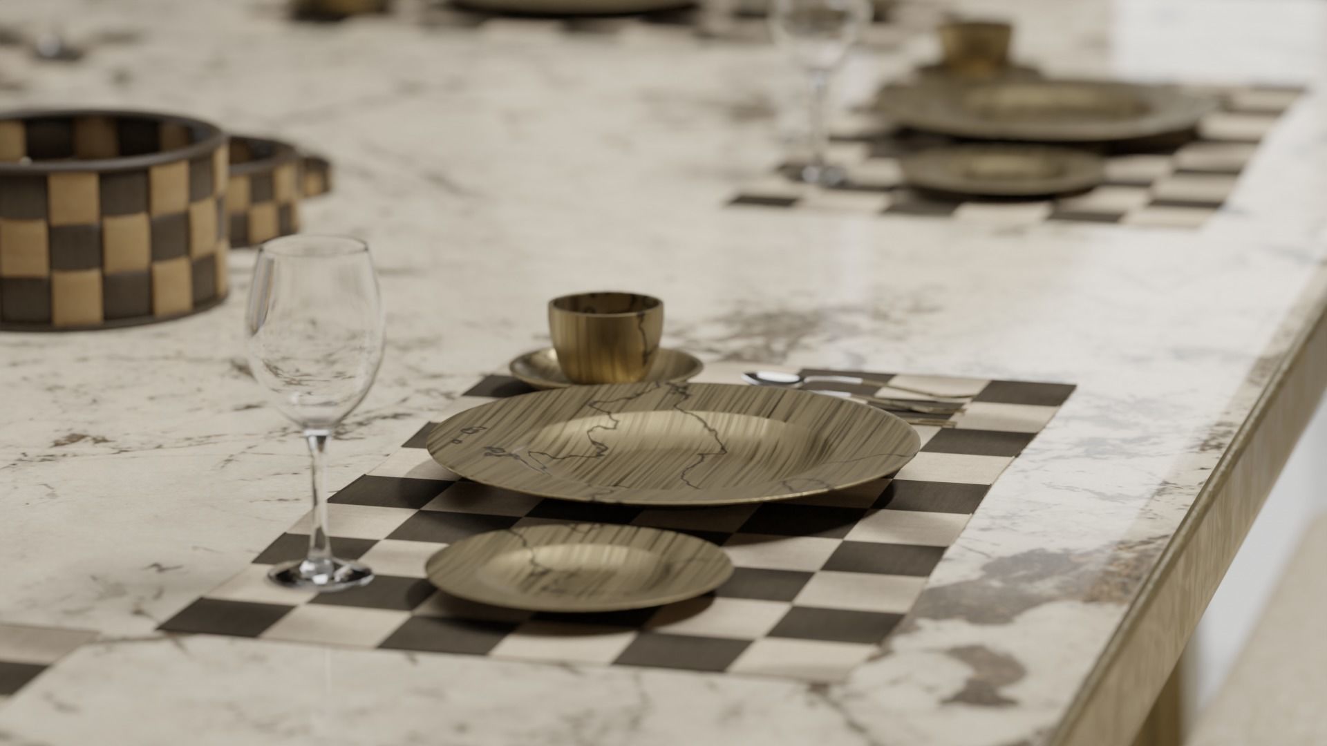 Dining Table 02 Low-poly 3D model_3