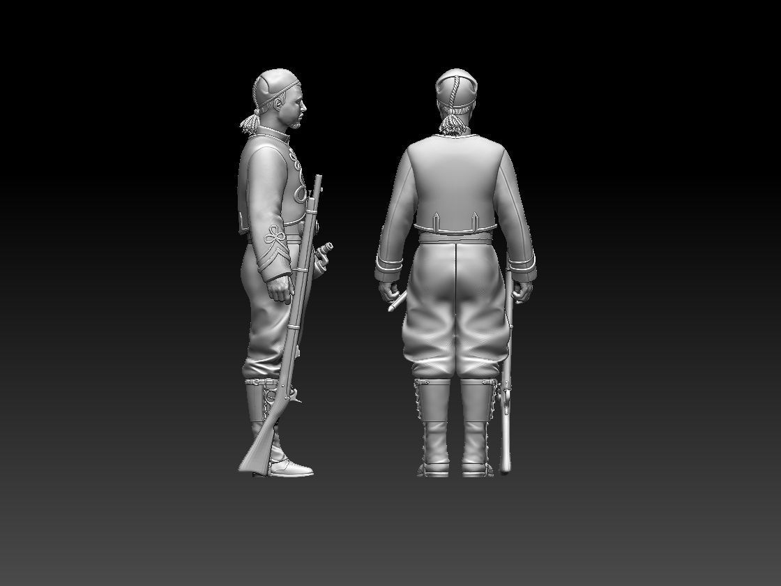 Zouave pair of soldiers 3D print model_1