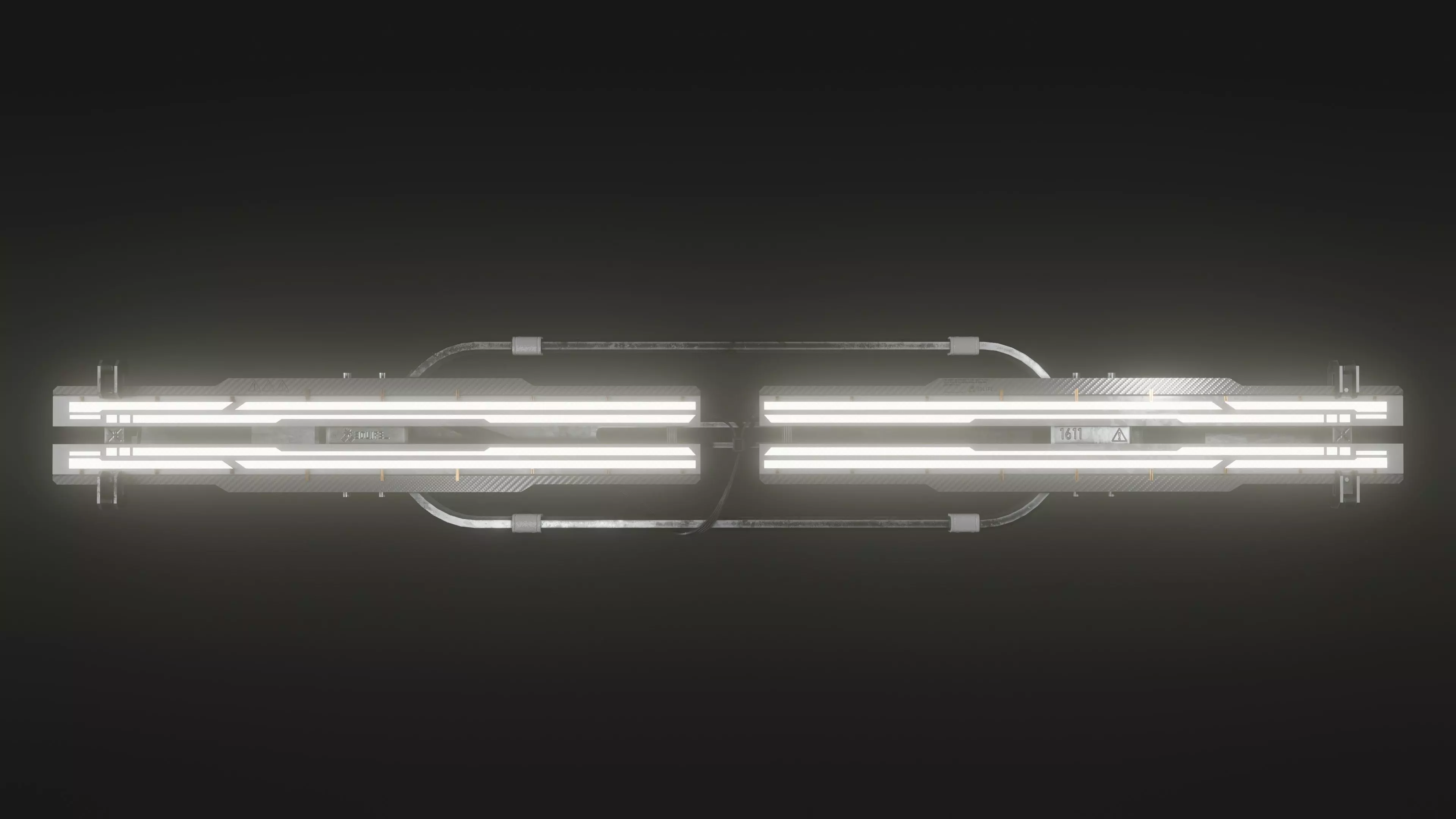 Cyberpunk reflector Lamp Low-poly 3D model_0