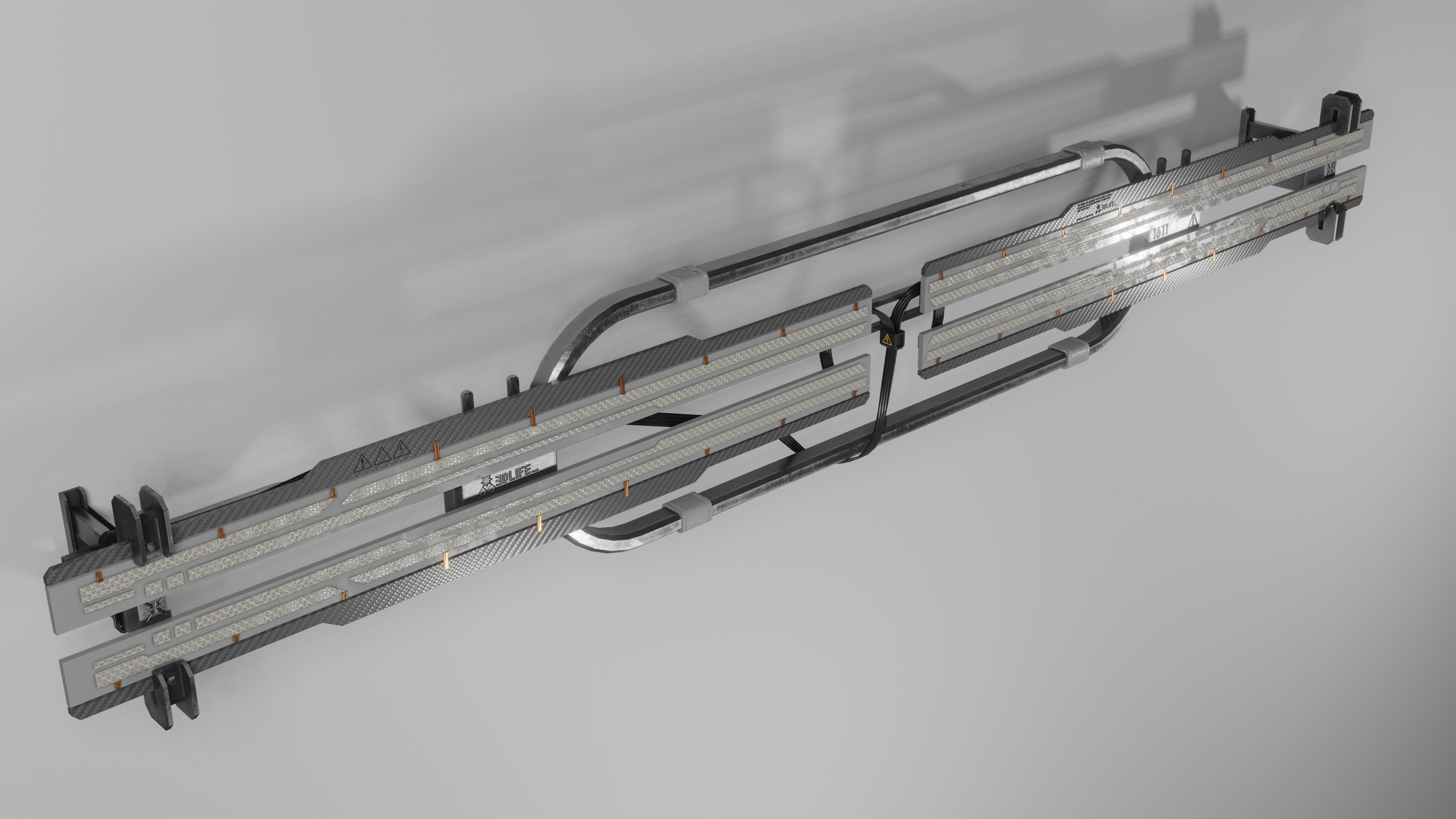 Cyberpunk reflector Lamp Low-poly 3D model_1