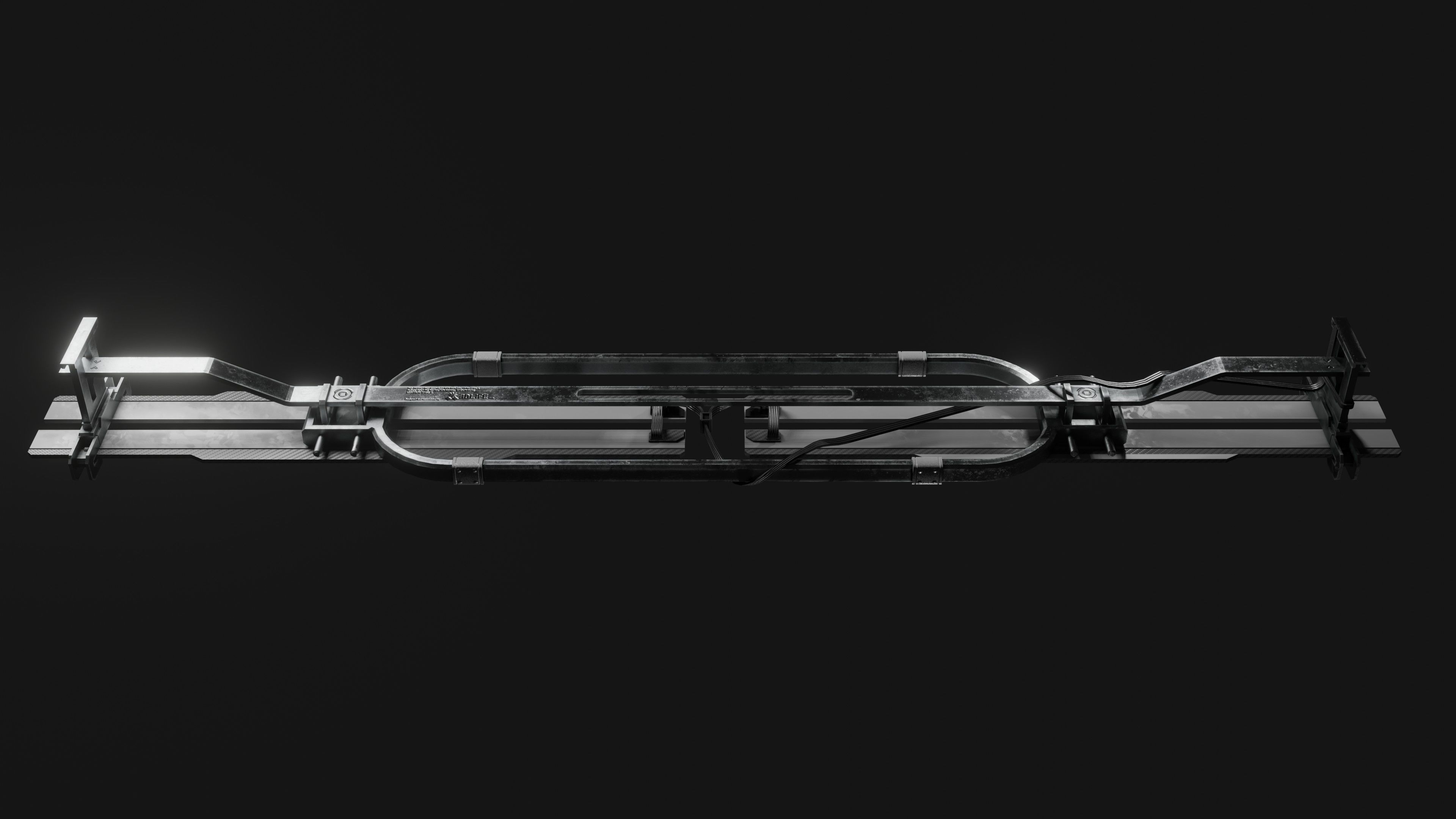 Cyberpunk reflector Lamp Low-poly 3D model_12