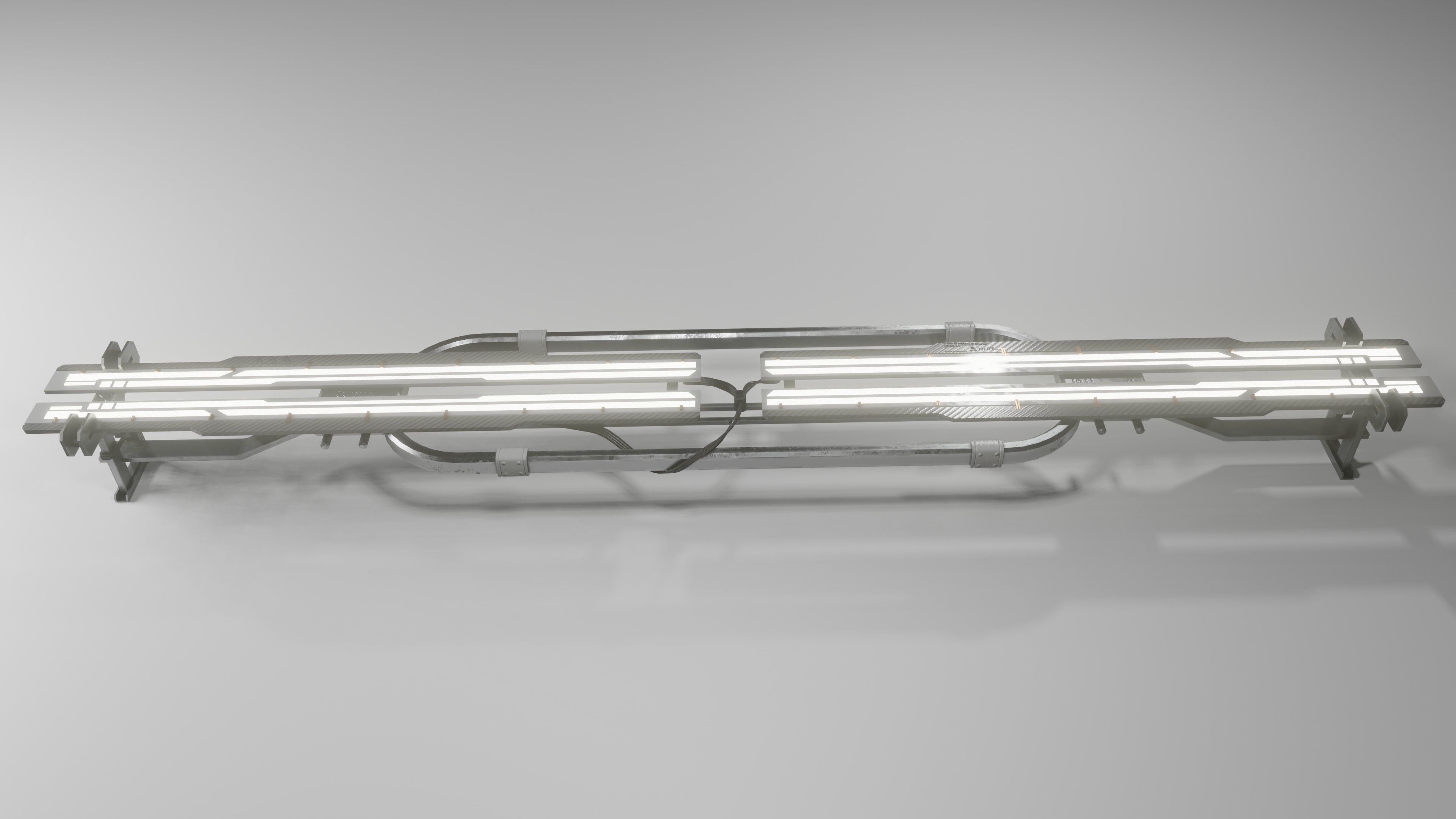 Cyberpunk reflector Lamp Low-poly 3D model_8