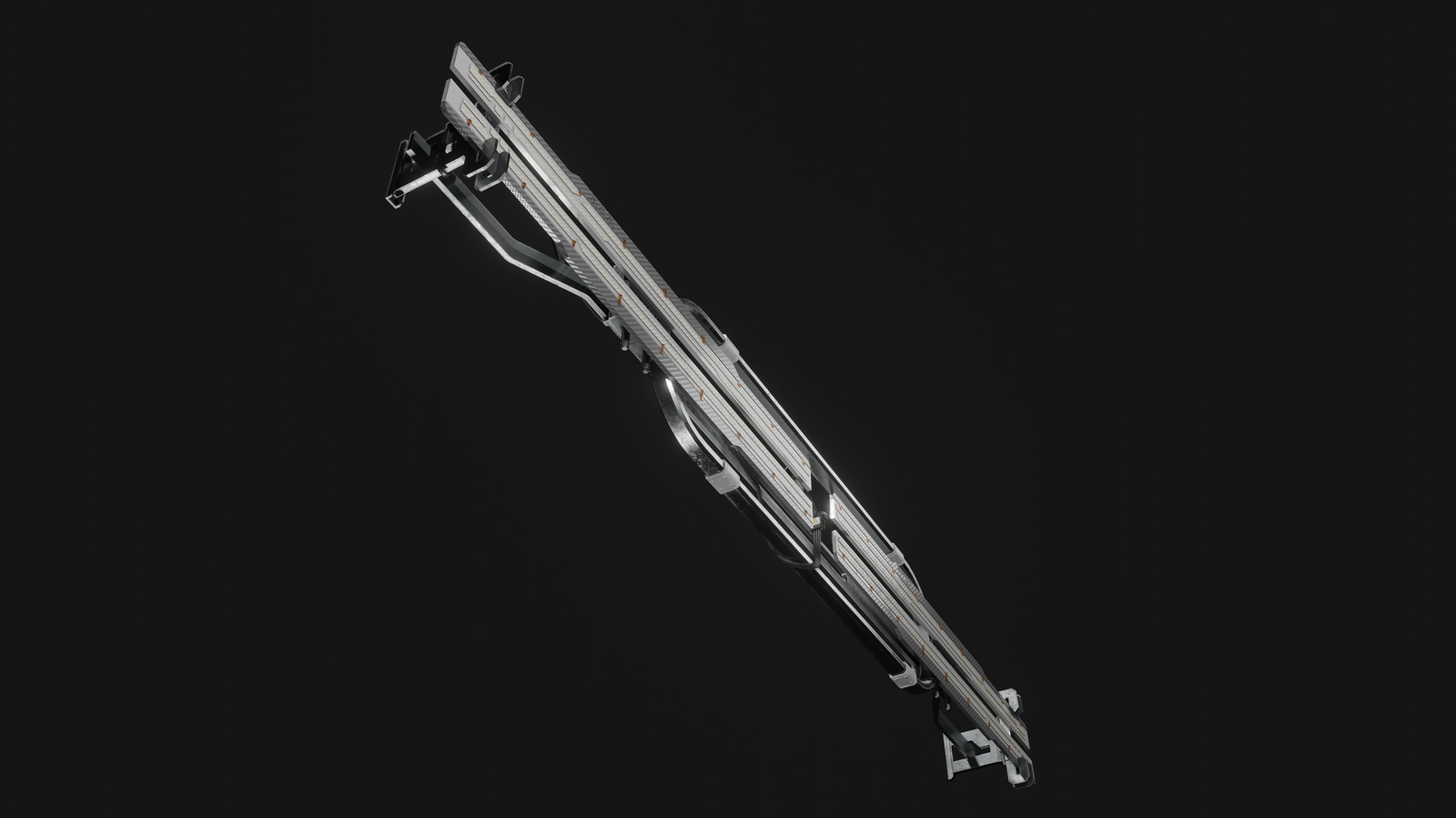 Cyberpunk reflector Lamp Low-poly 3D model_6