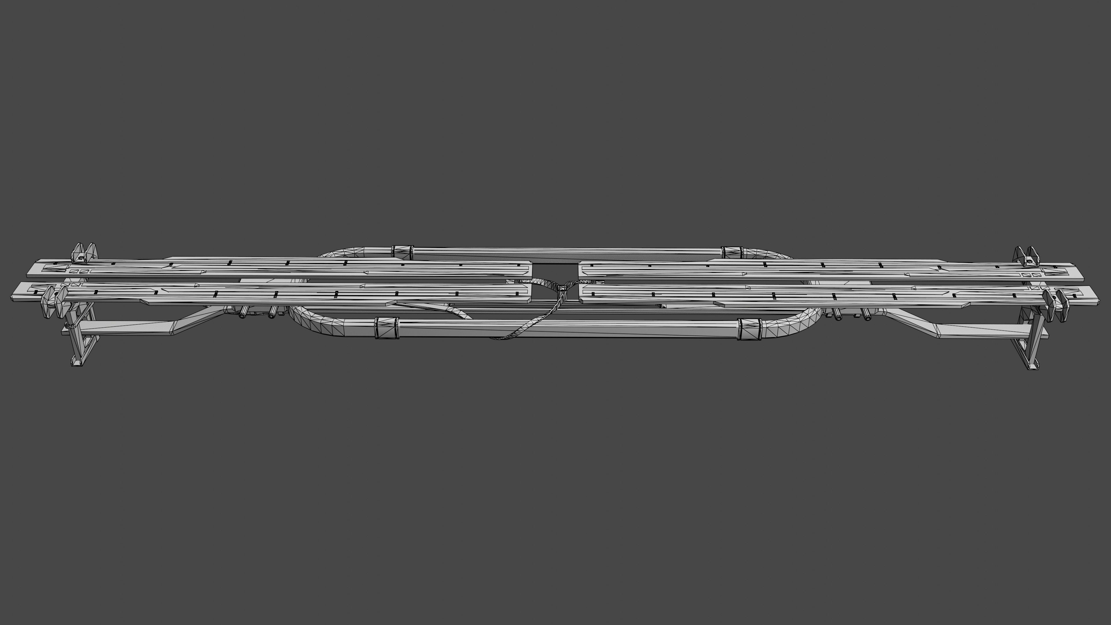 Cyberpunk reflector Lamp Low-poly 3D model_16