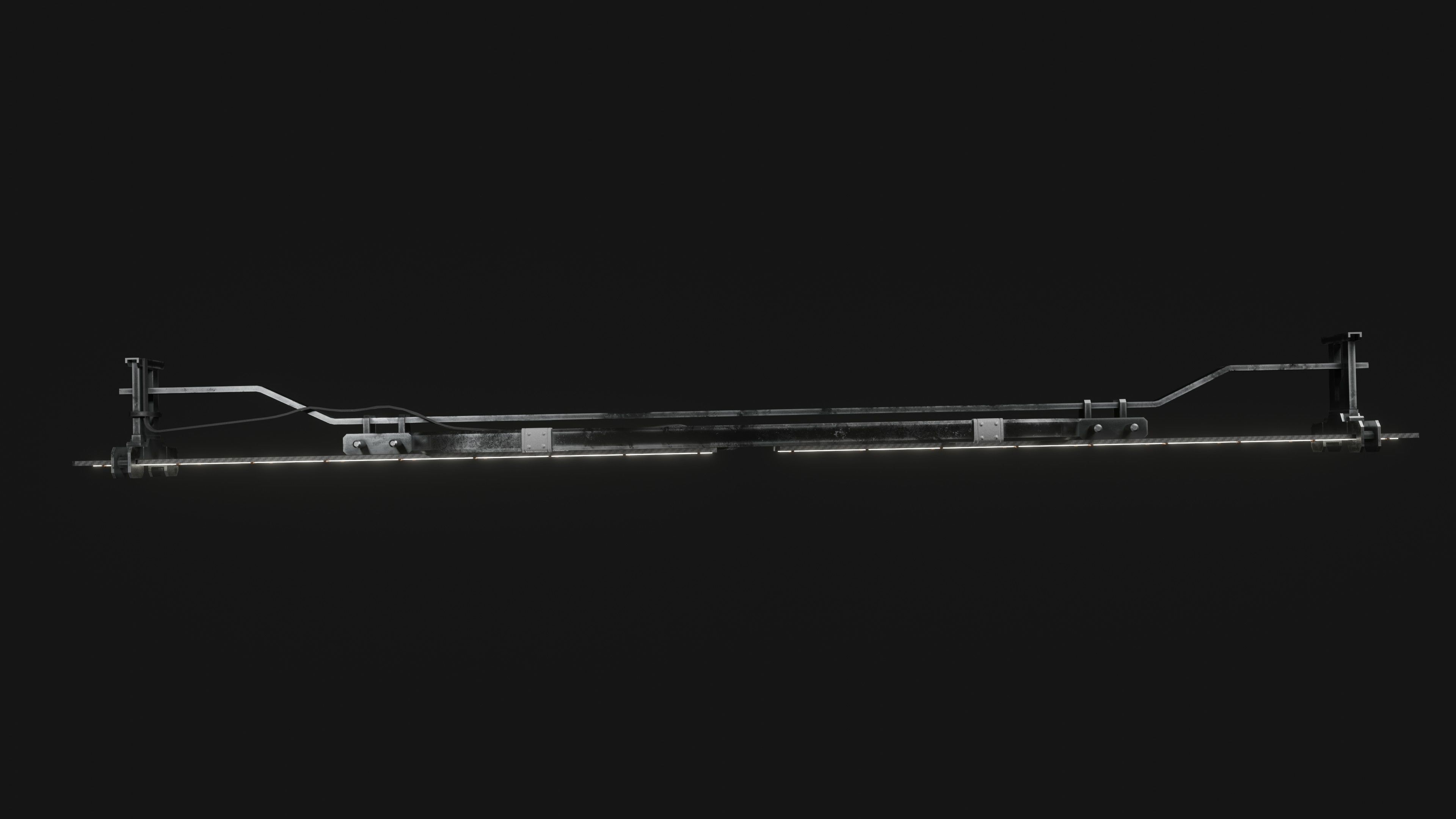 Cyberpunk reflector Lamp Low-poly 3D model_11