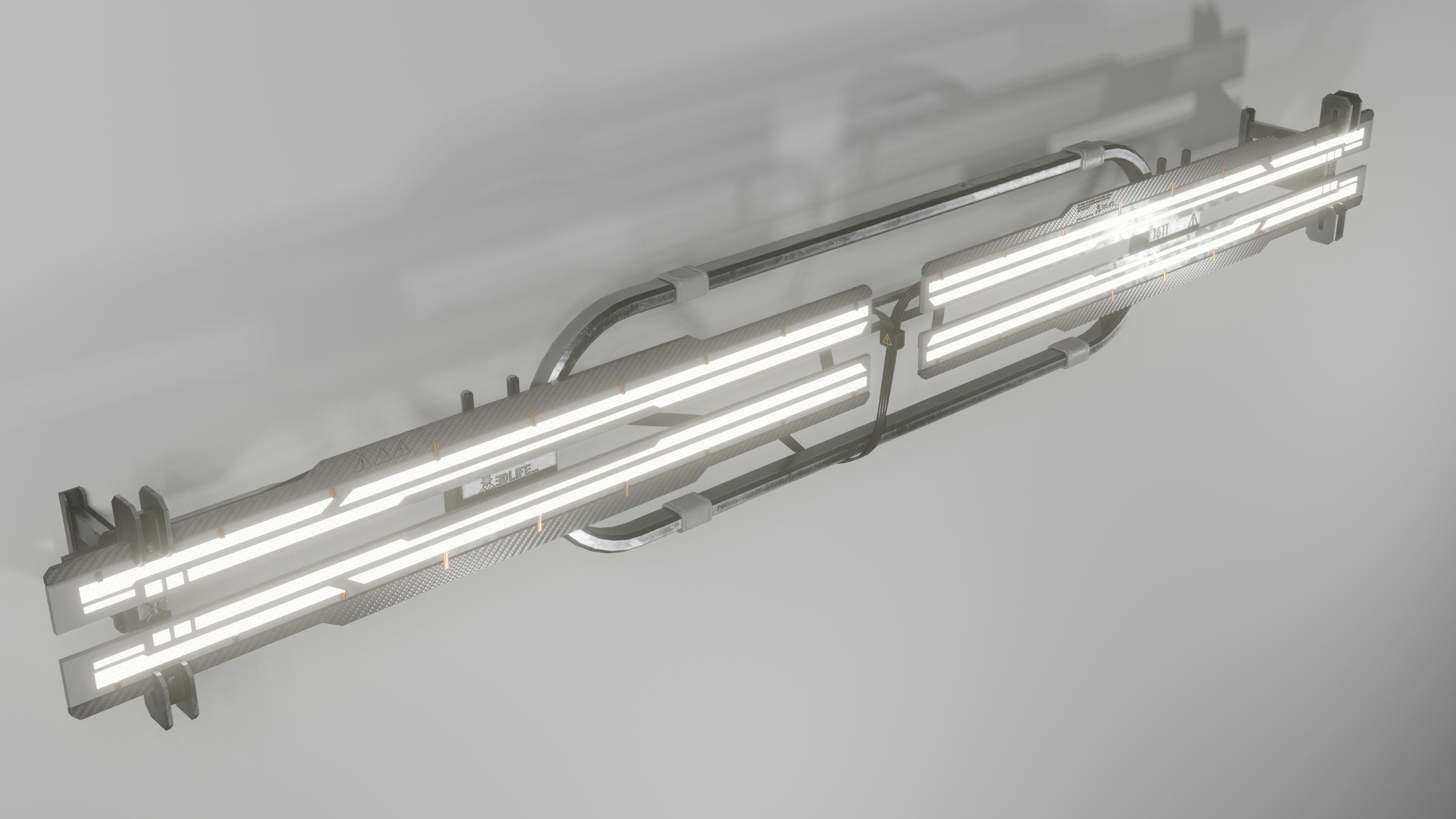 Cyberpunk reflector Lamp Low-poly 3D model_2