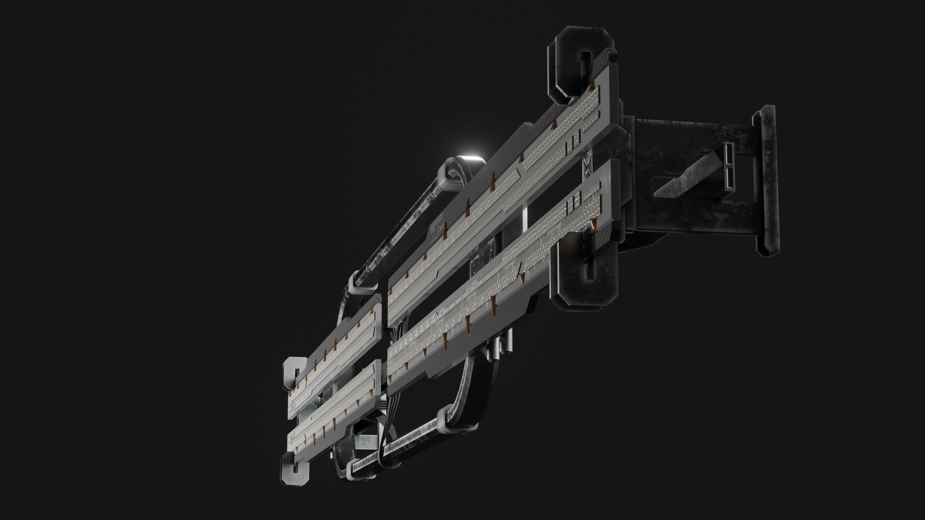 Cyberpunk reflector Lamp Low-poly 3D model_4