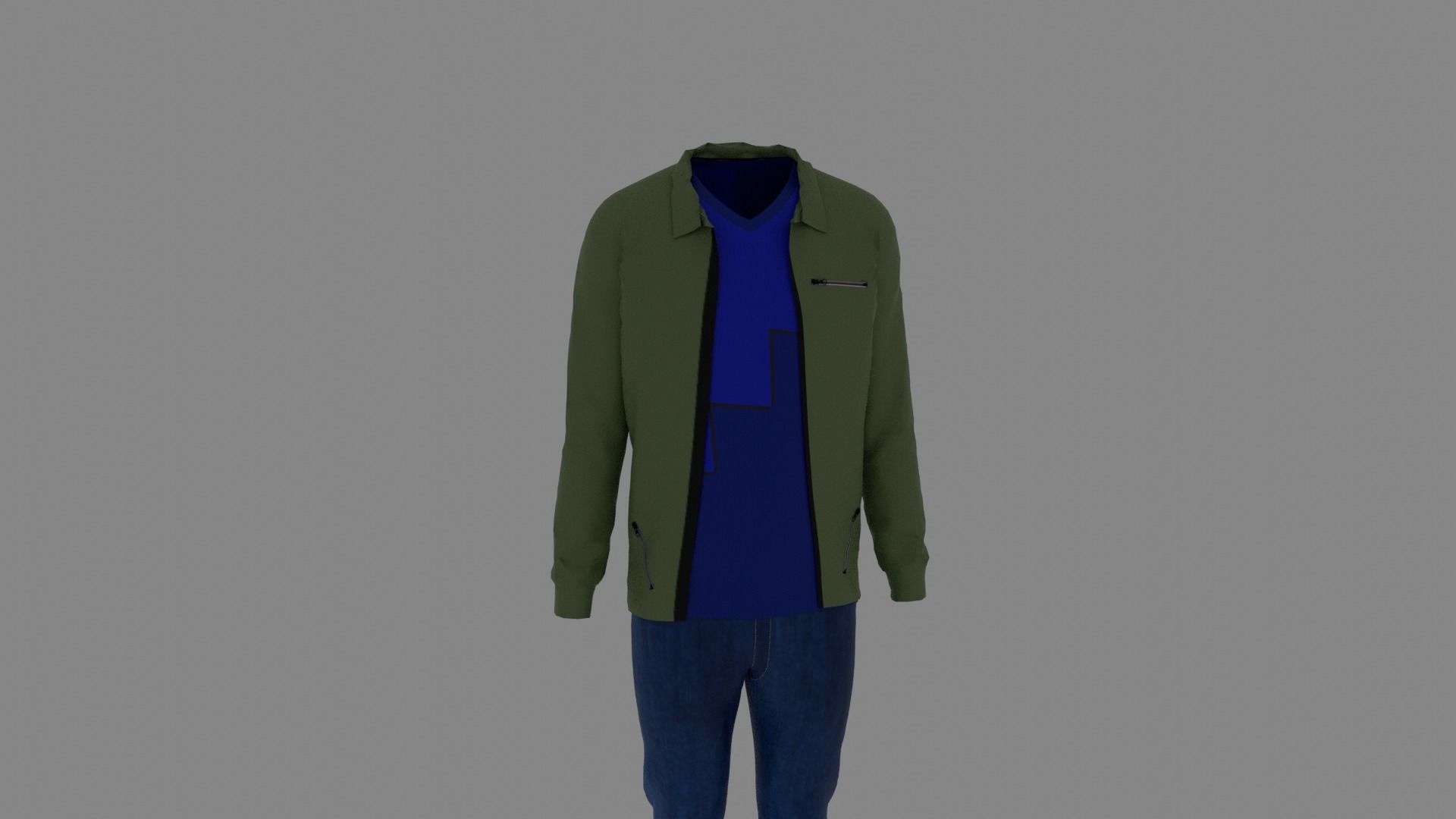 Man Clothes Low-poly 3D model_6