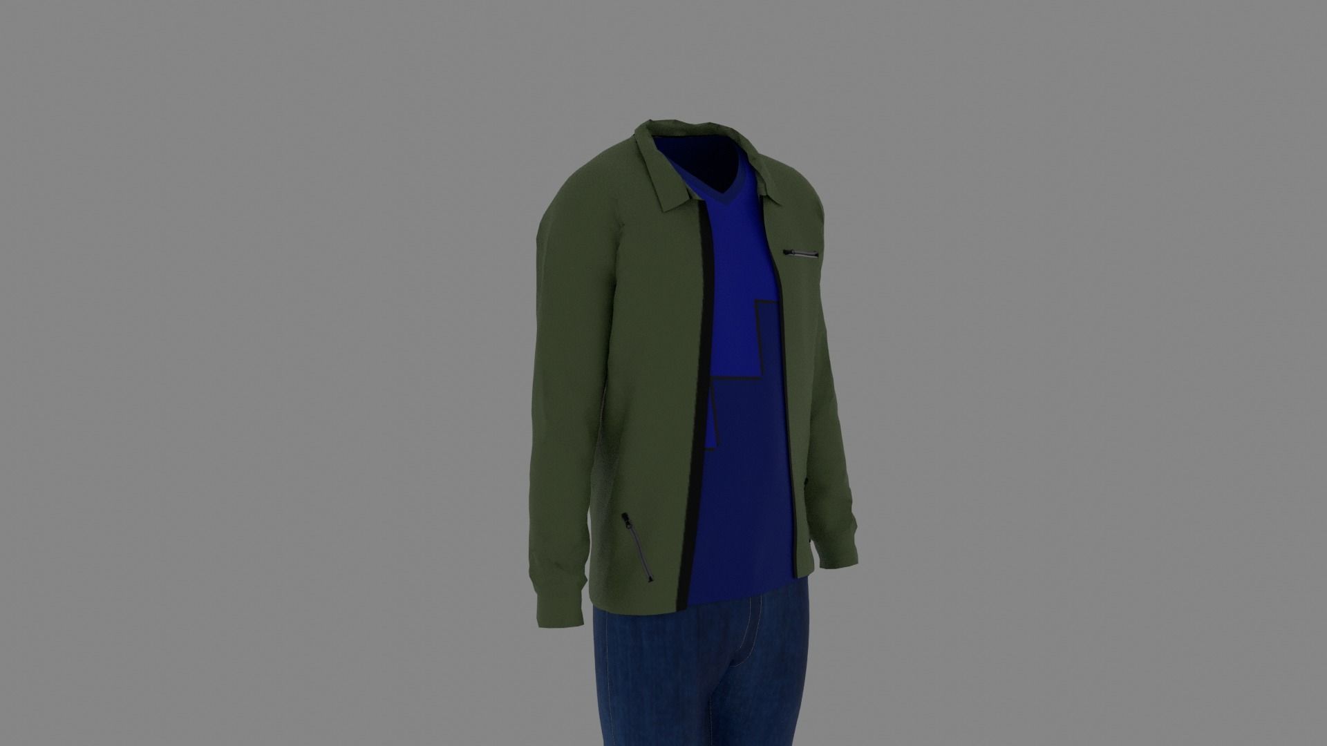 Man Clothes Low-poly 3D model_2