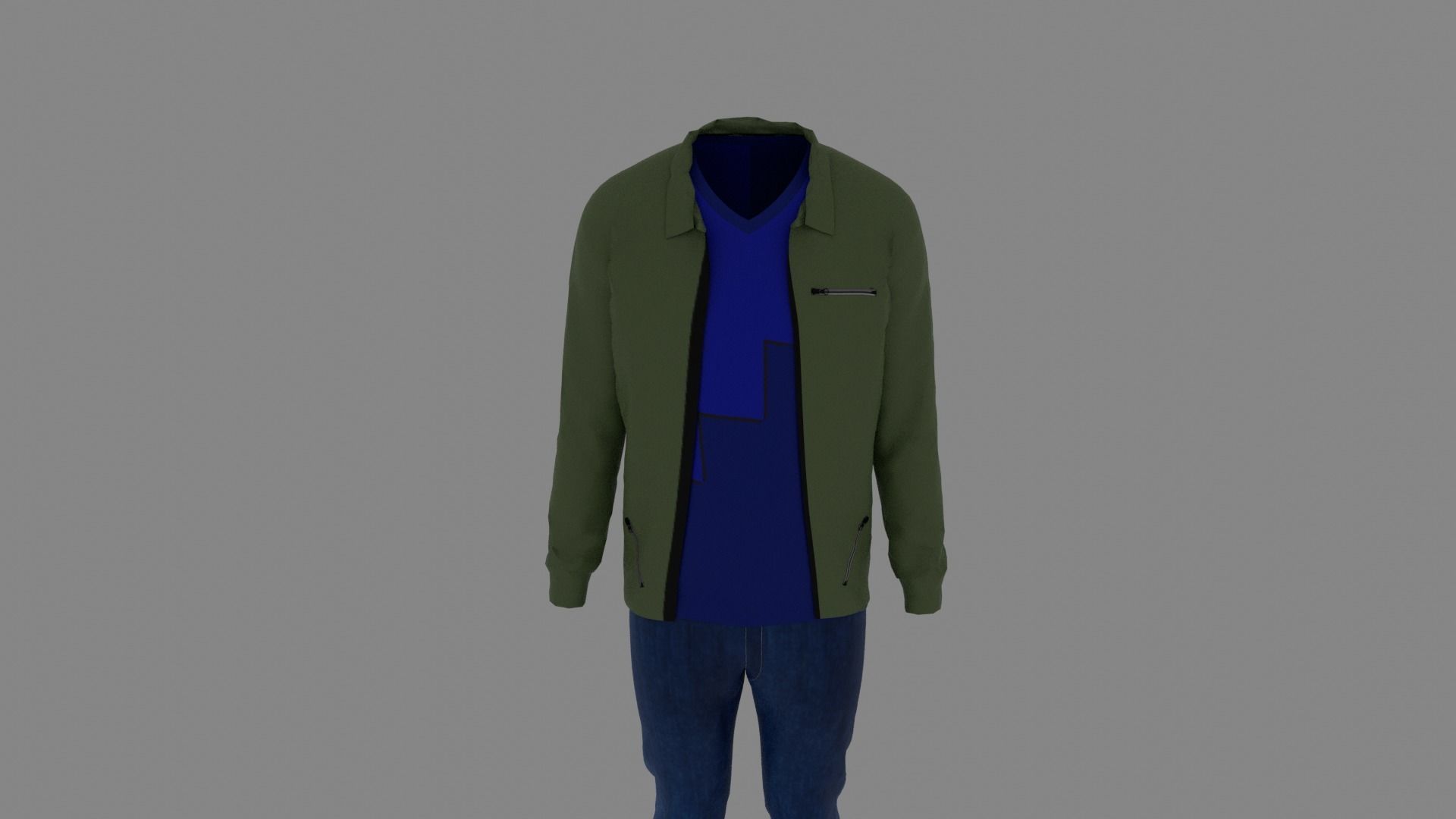 Man Clothes Low-poly 3D model_3