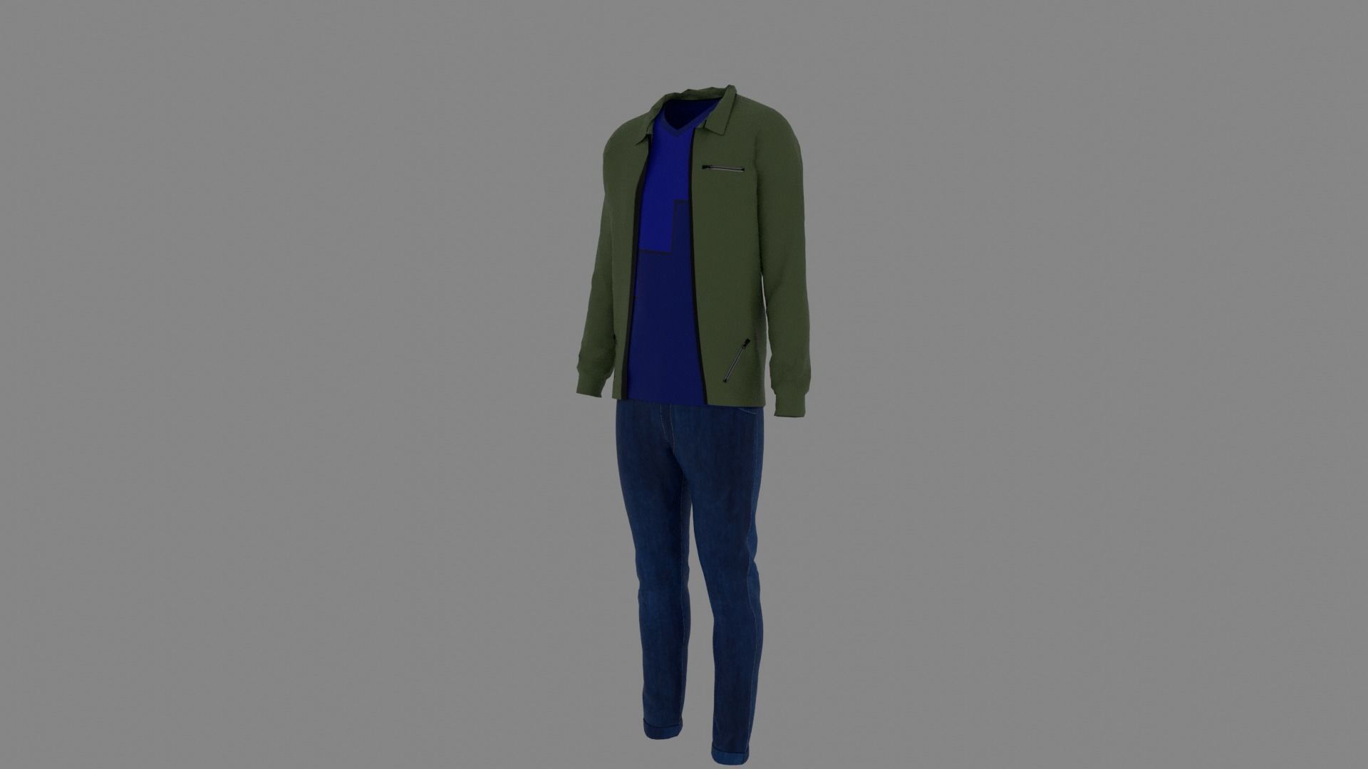 Man Clothes Low-poly 3D model_1