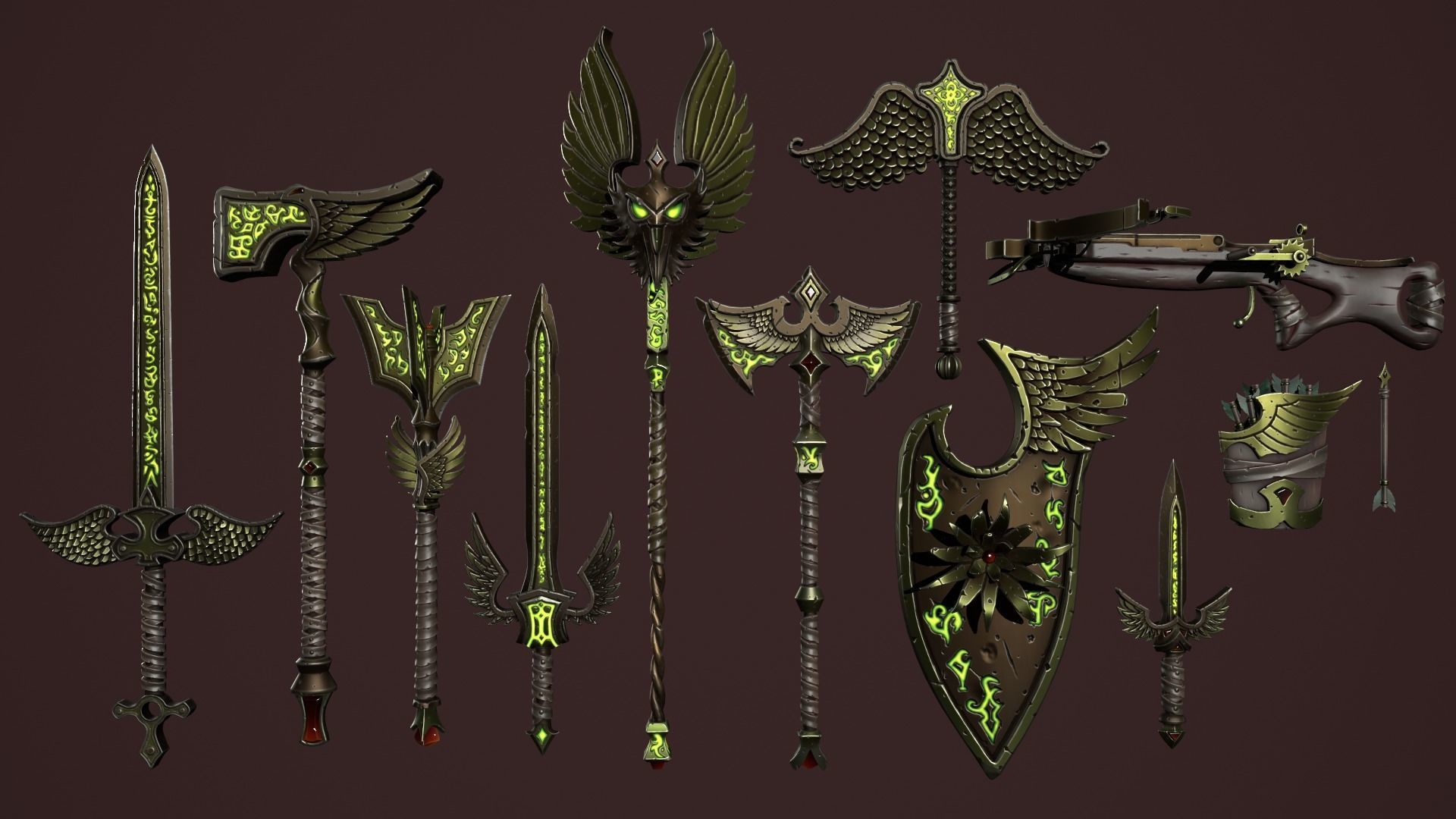 Runes weapons collection 3d print _26