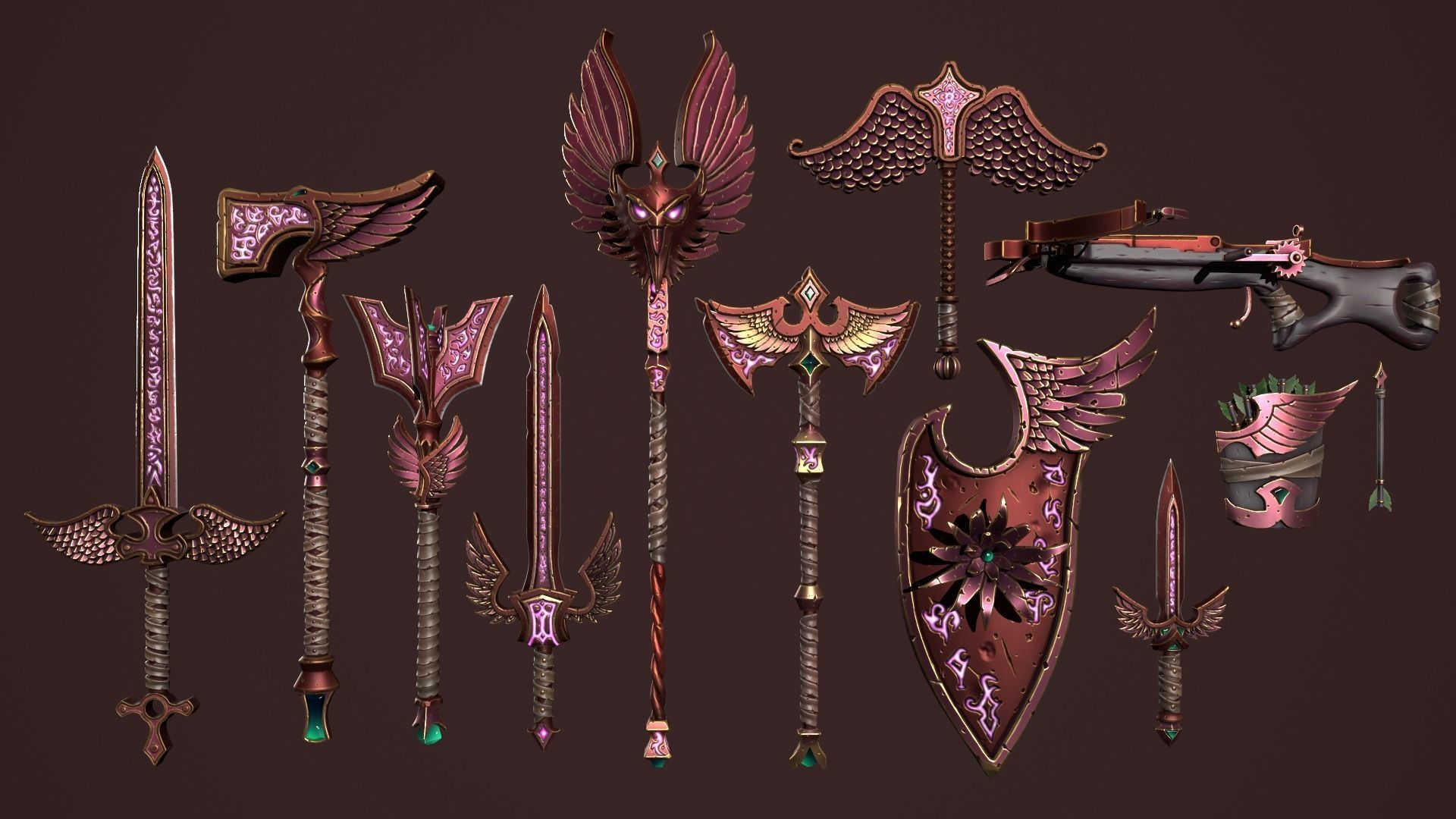 Runes weapons collection 3d print _22