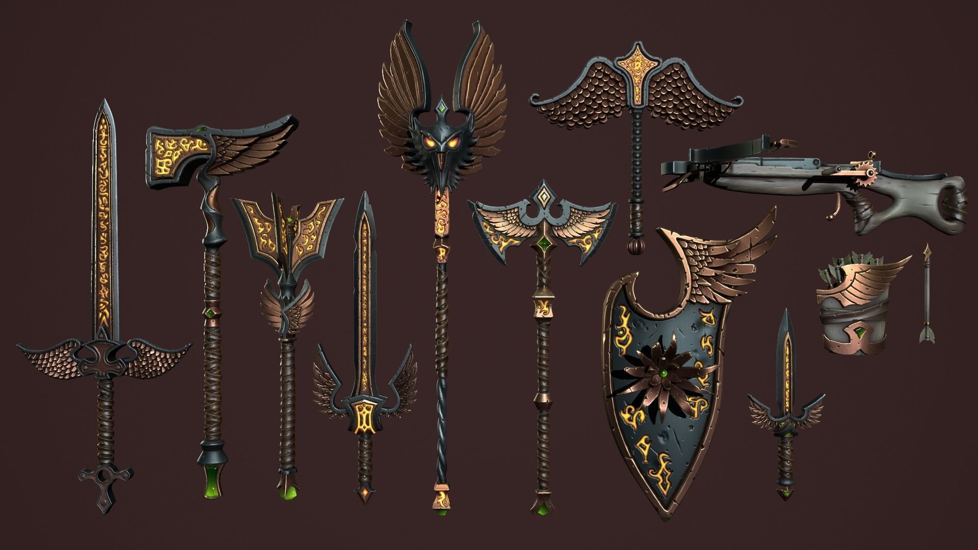 Runes weapons collection 3d print _24