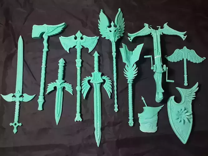 Runes weapons collection 3d print 