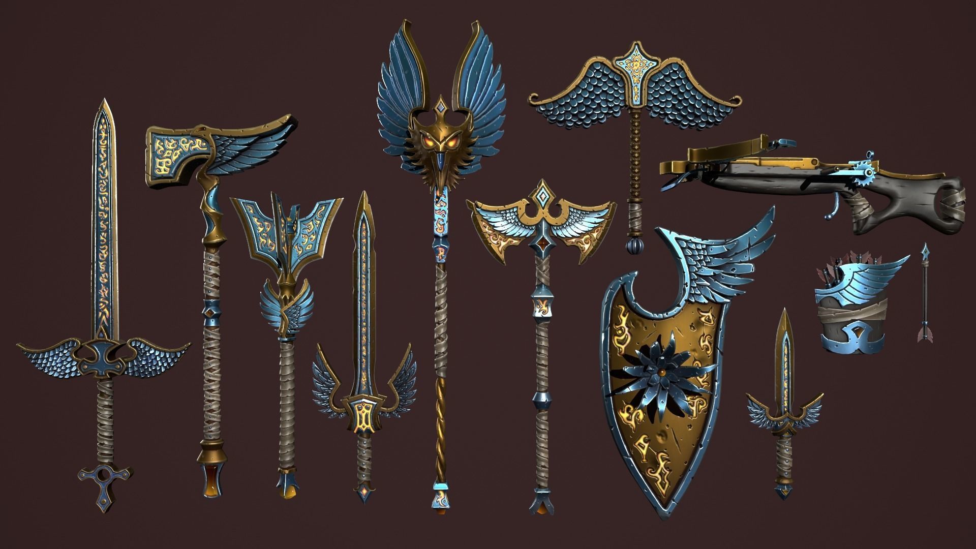 Runes weapons collection 3d print _28