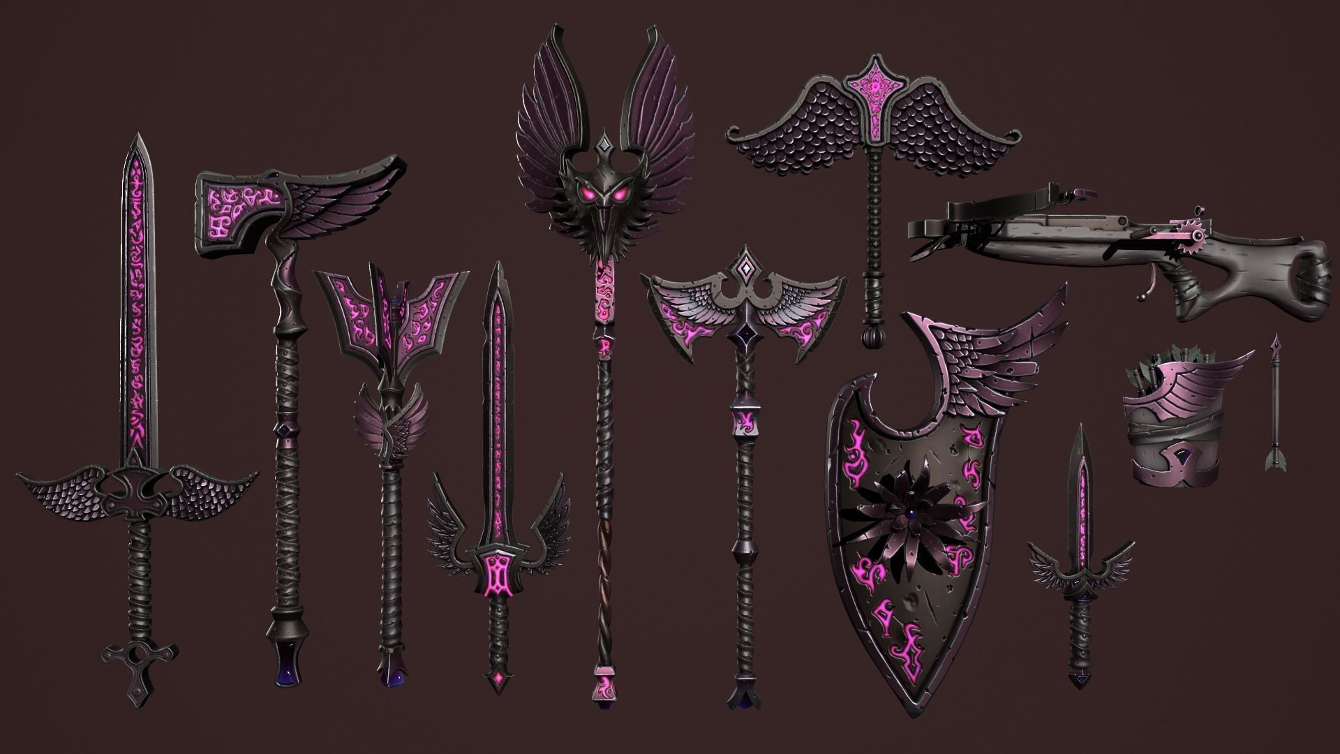 Runes weapons collection 3d print _23