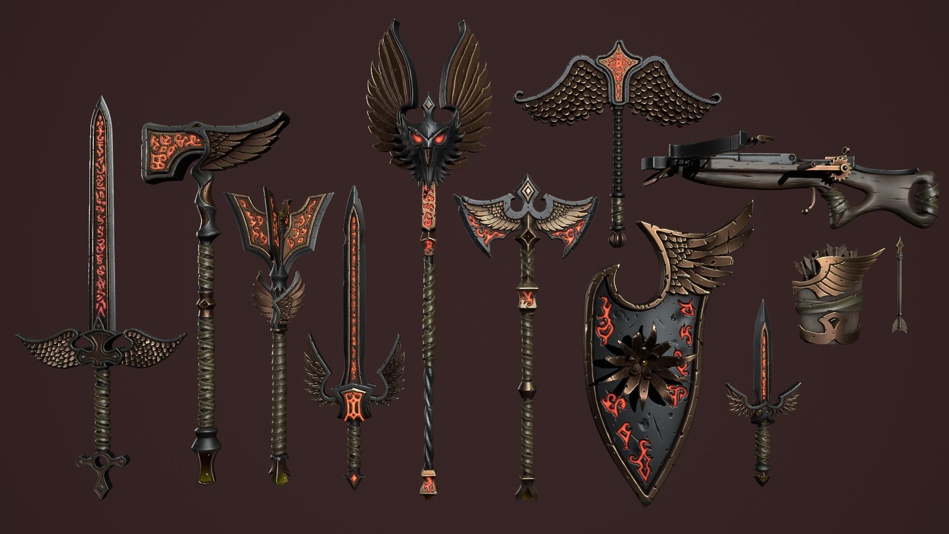Runes weapons collection 3d print _30