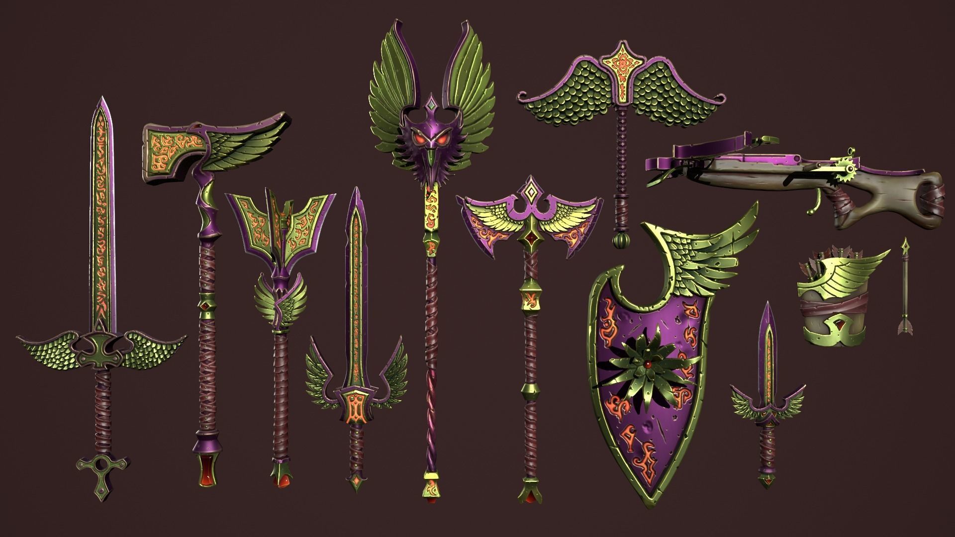 Runes weapons collection 3d print _25