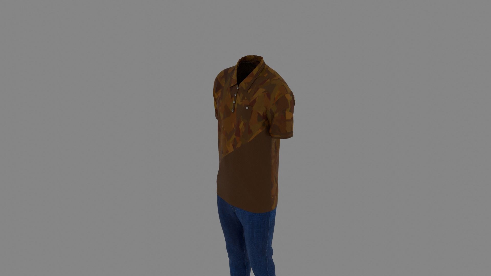 Man Clothes Low-poly 3D model_4