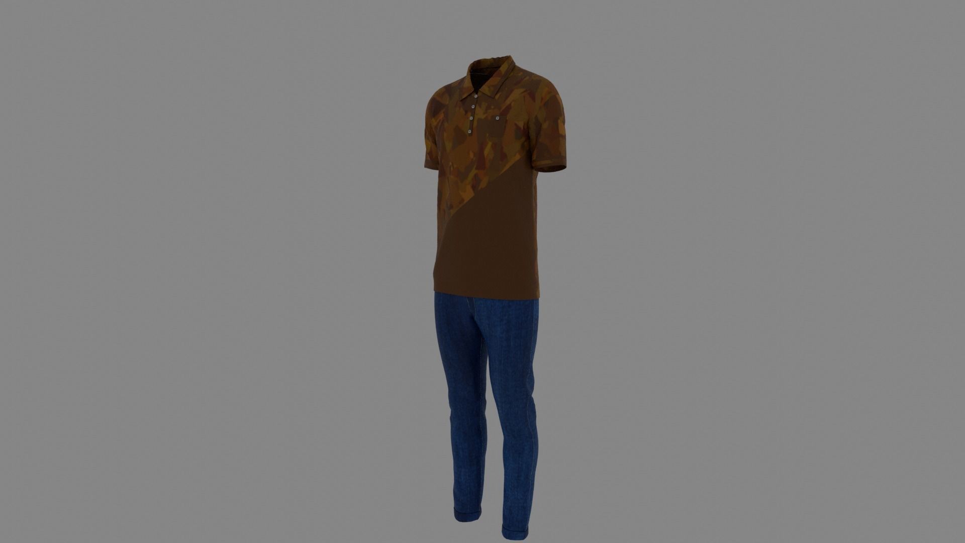 Man Clothes Low-poly 3D model_1