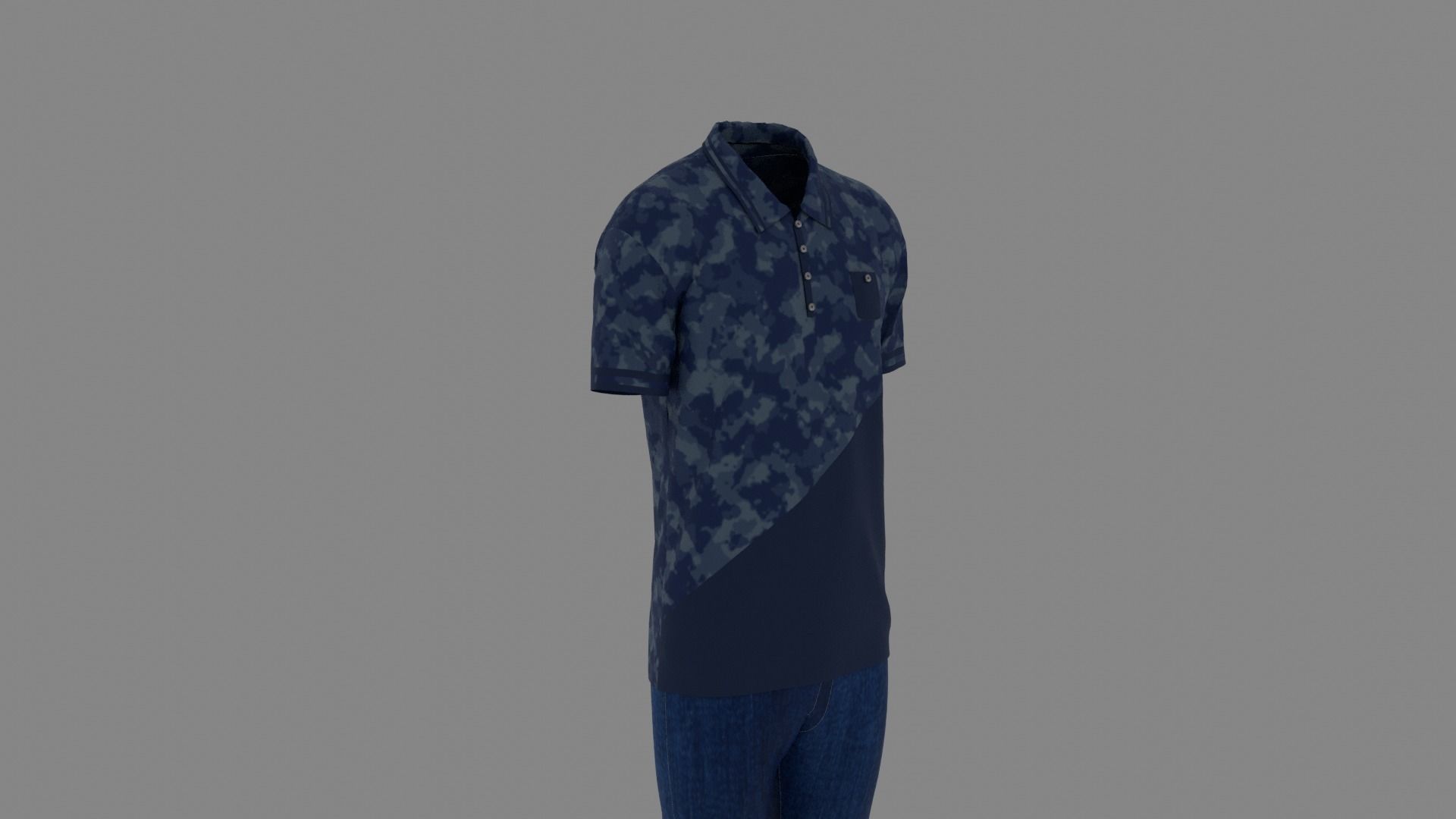 Man Clothes Low-poly 3D model_2