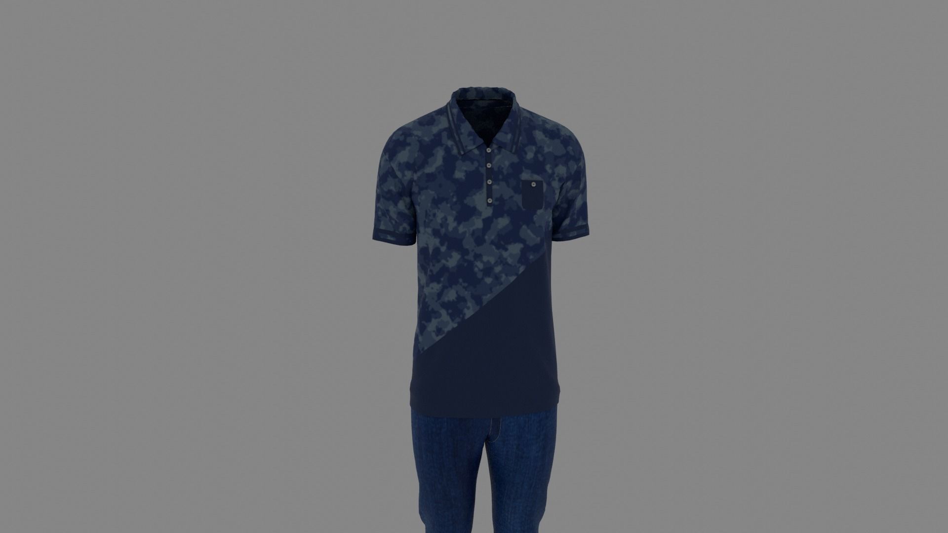 Man Clothes Low-poly 3D model_6