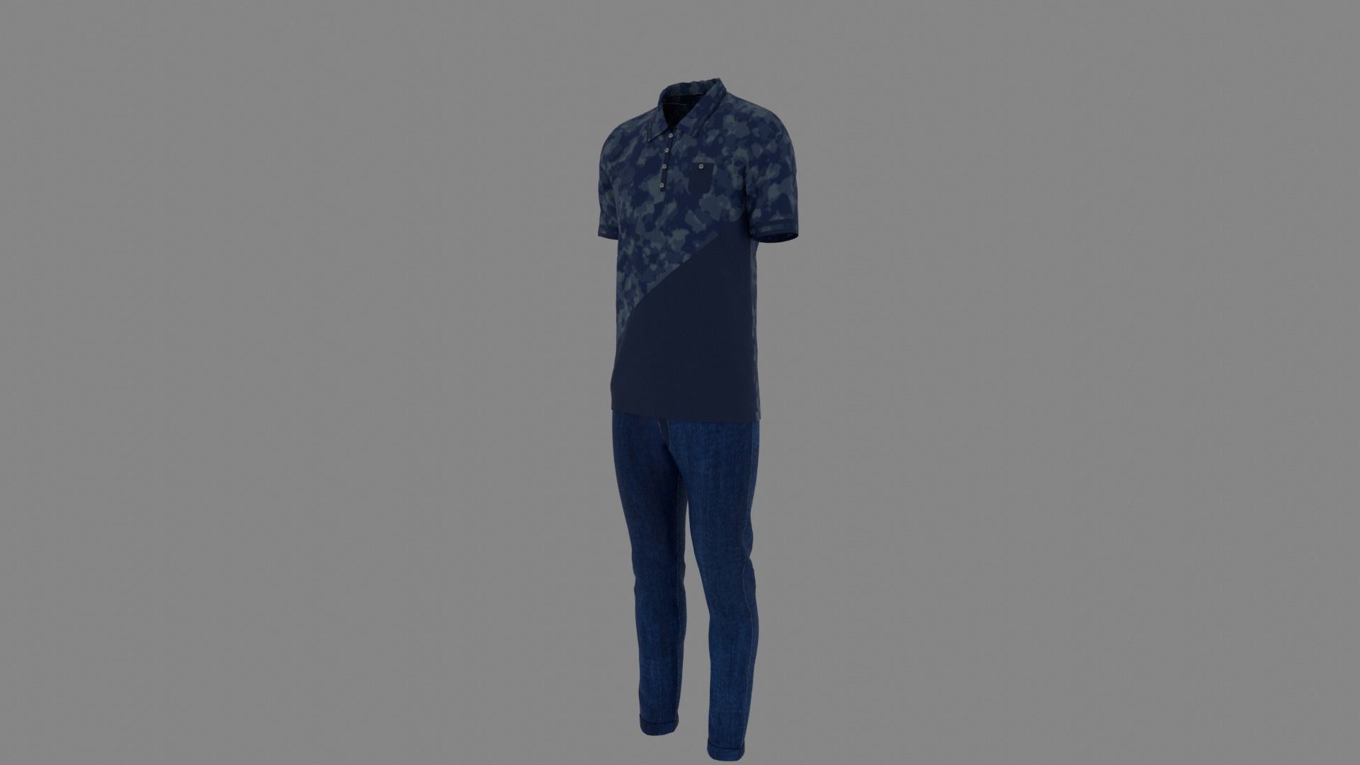 Man Clothes Low-poly 3D model_1