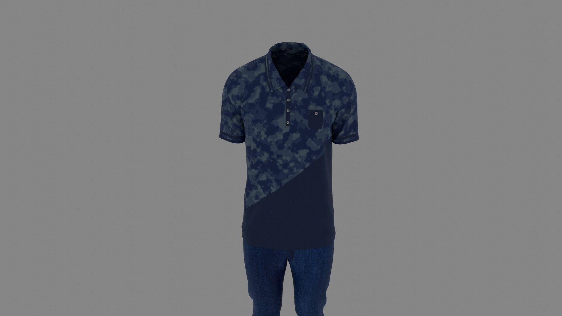 Man Clothes Low-poly 3D model_3