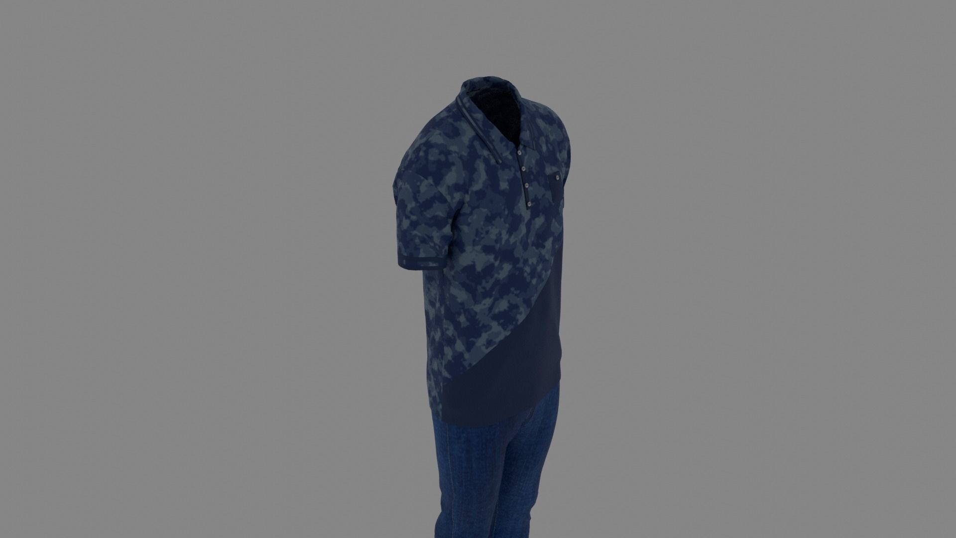 Man Clothes Low-poly 3D model_5