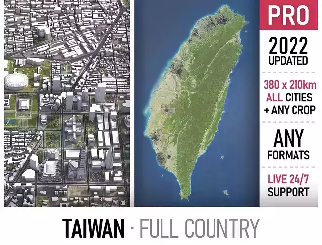 Taiwan Low-poly 3D model