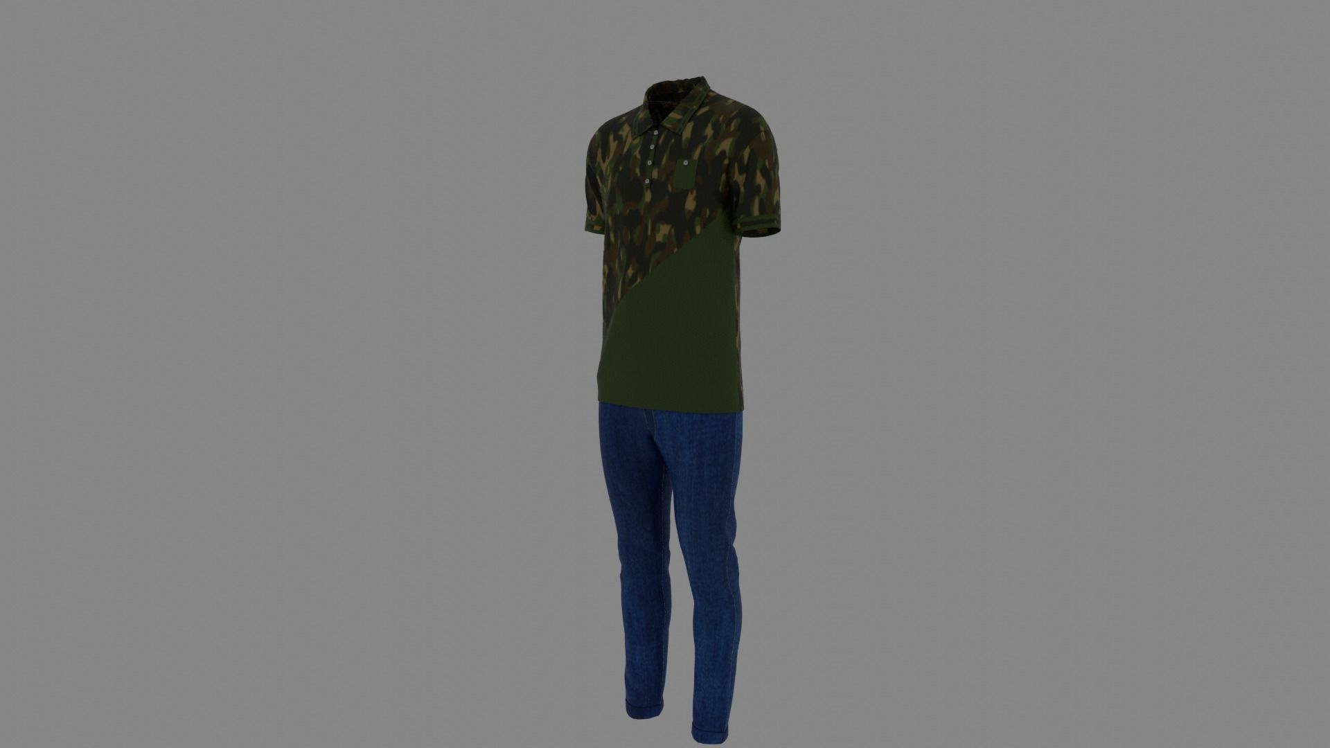 Man Clothes Low-poly 3D model_1