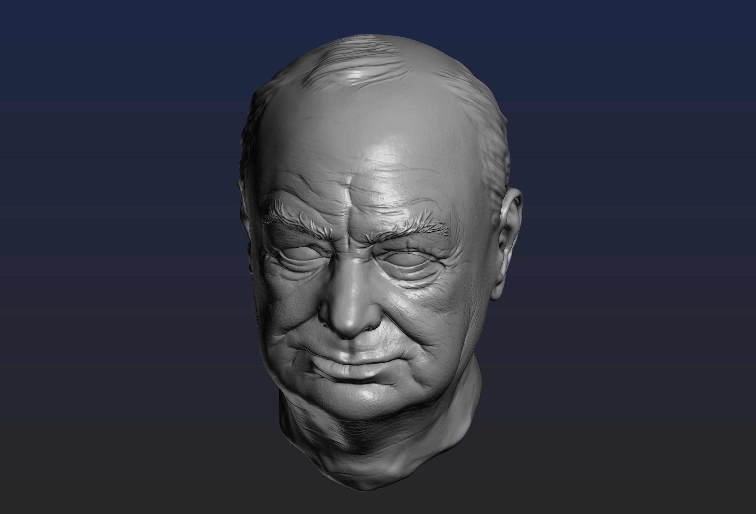 Churchill Head 3D print model_2