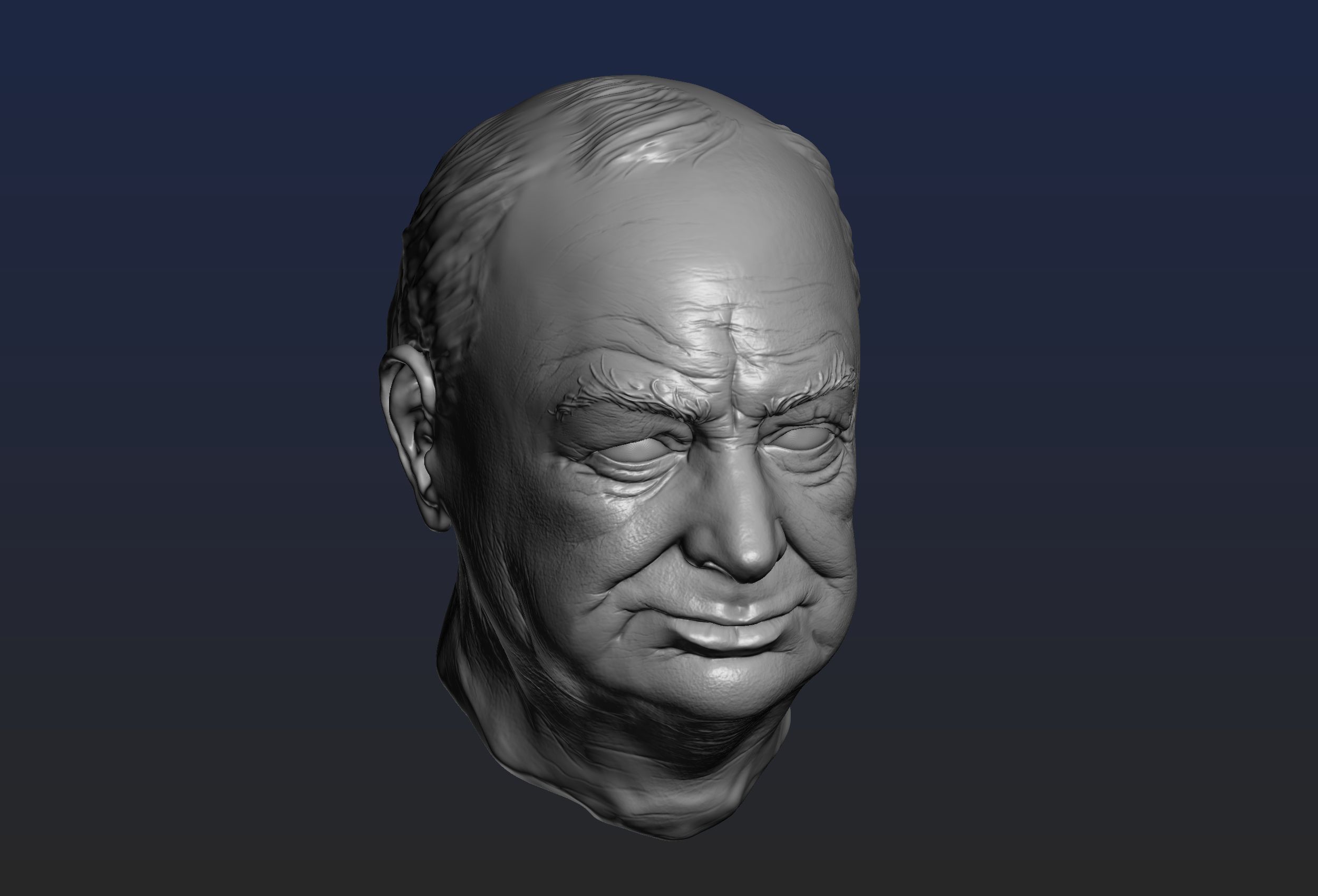 Churchill Head 3D print model_10