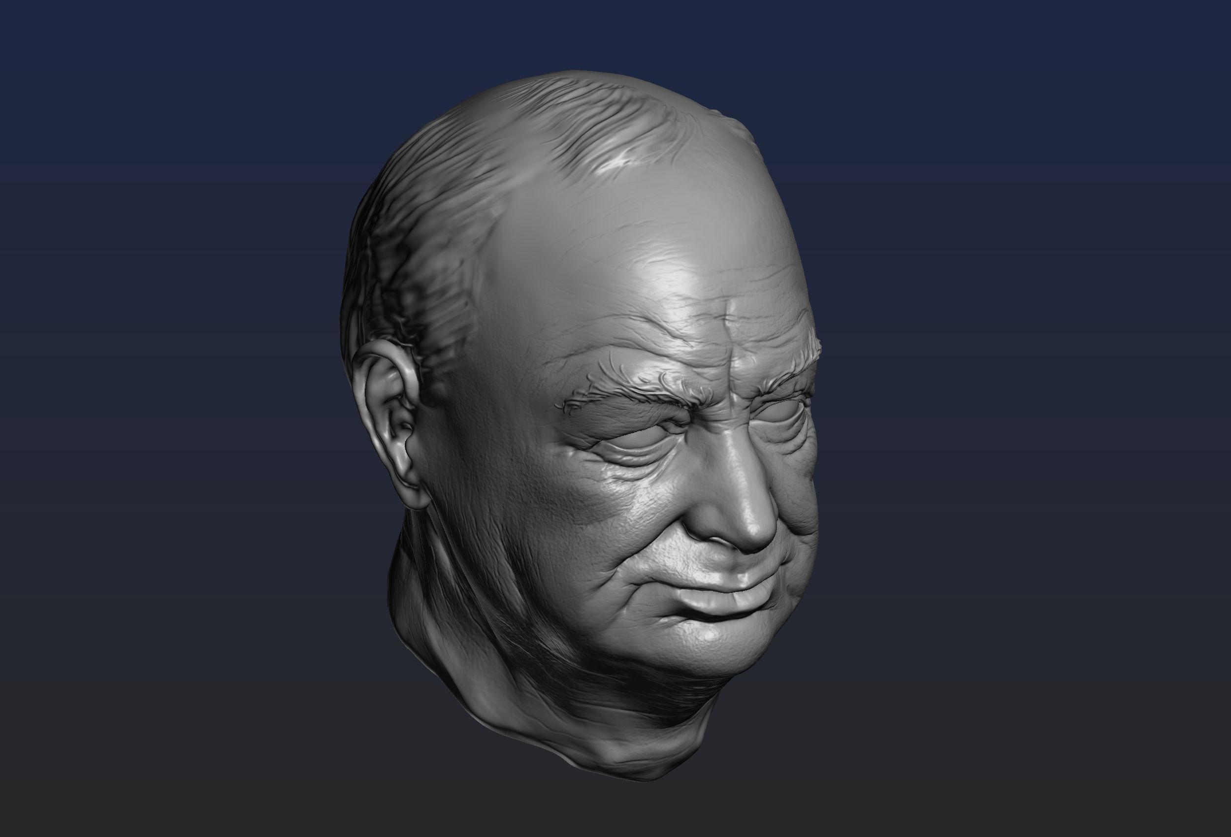 Churchill Head 3D print model_9