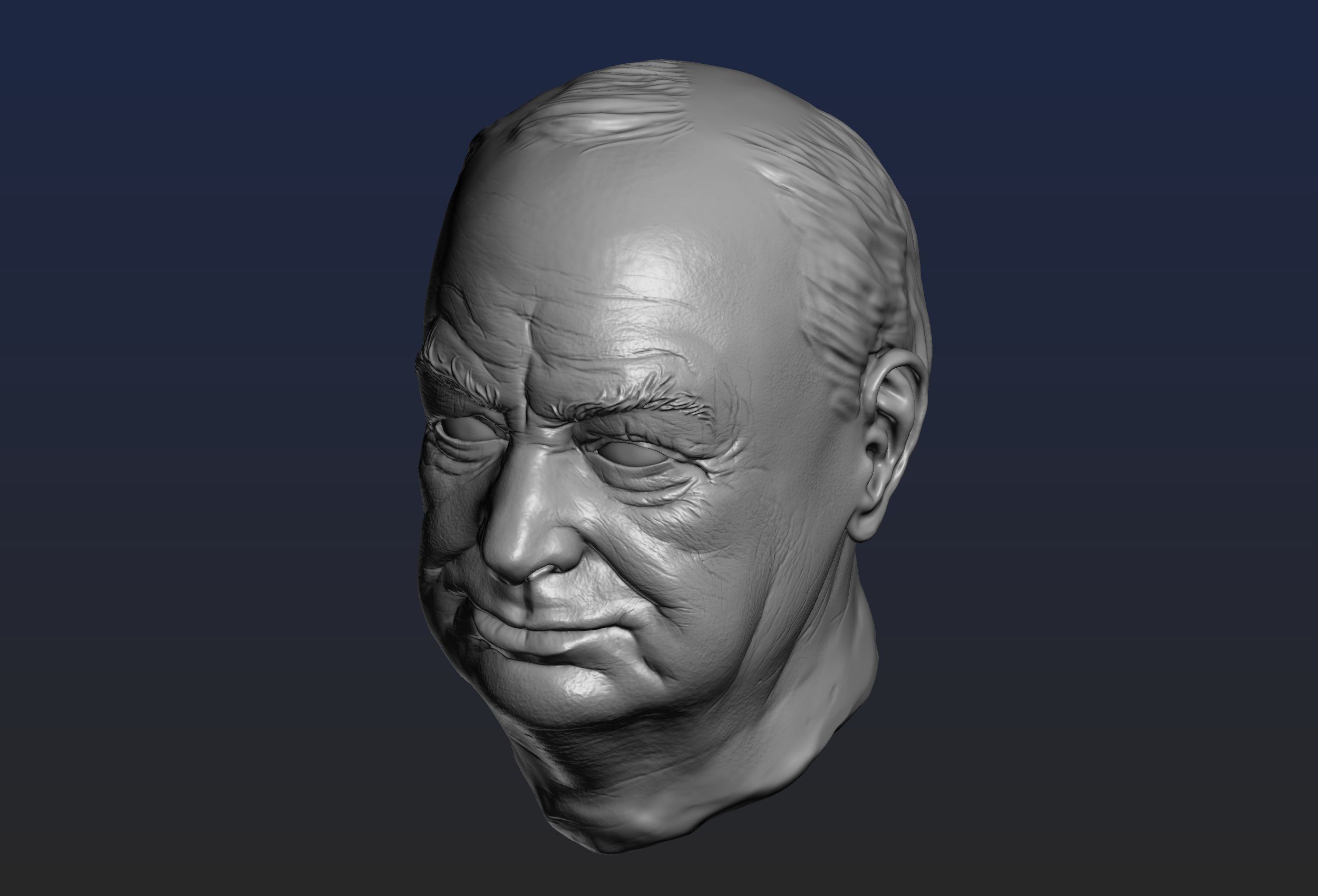 Churchill Head 3D print model_3