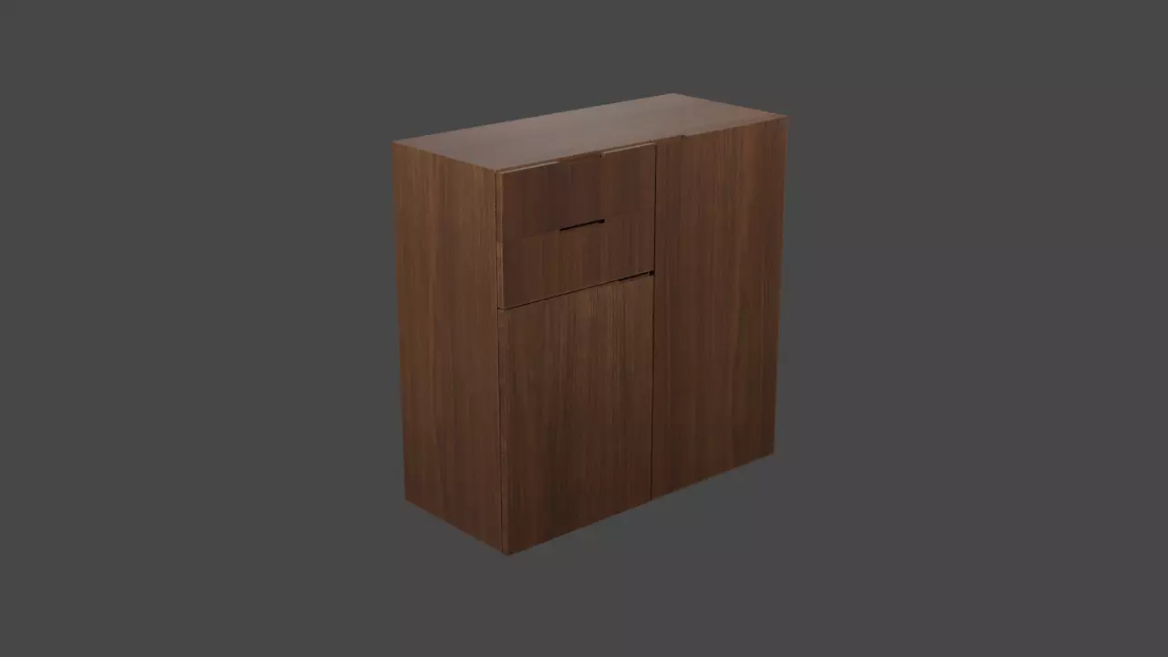 Cupboard wooden cabinet Low-poly 3D model