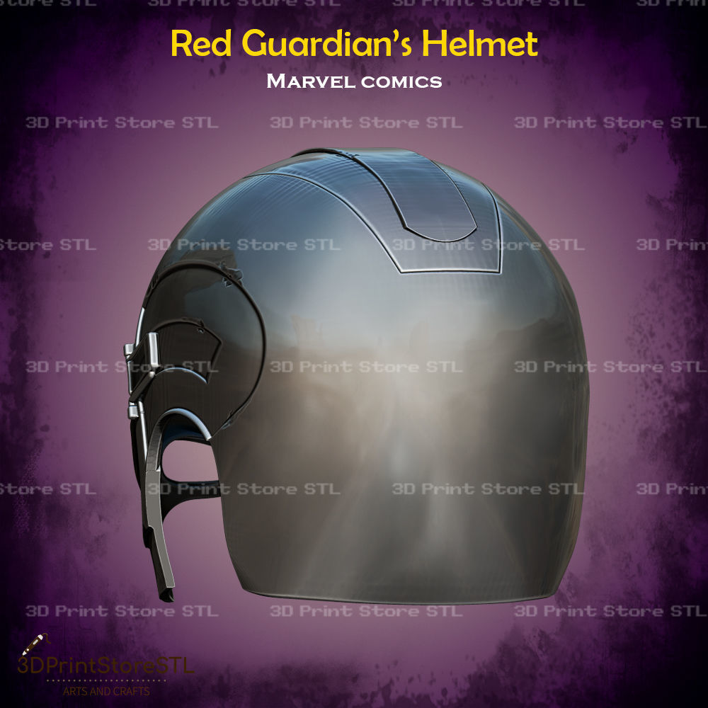 Red Guardian Helmet Cosplay Marvel Comics - STL File 3D print model_3