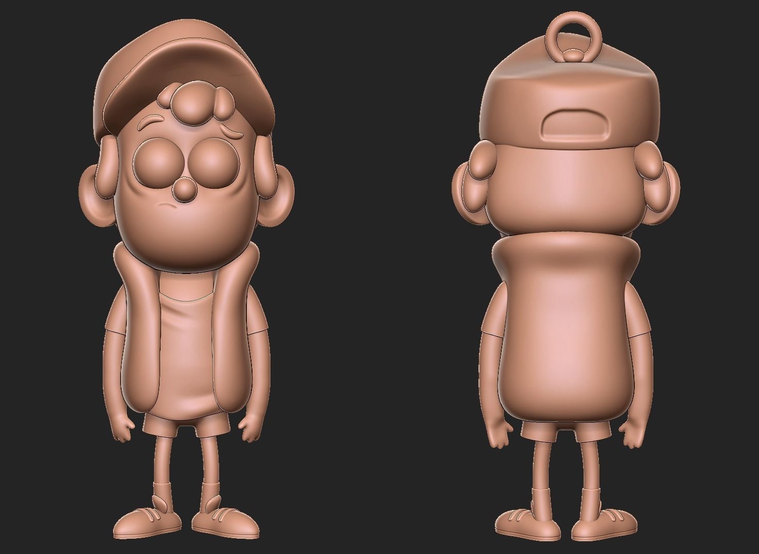 Dipper Gravity Falls Keychain 3D print model_2