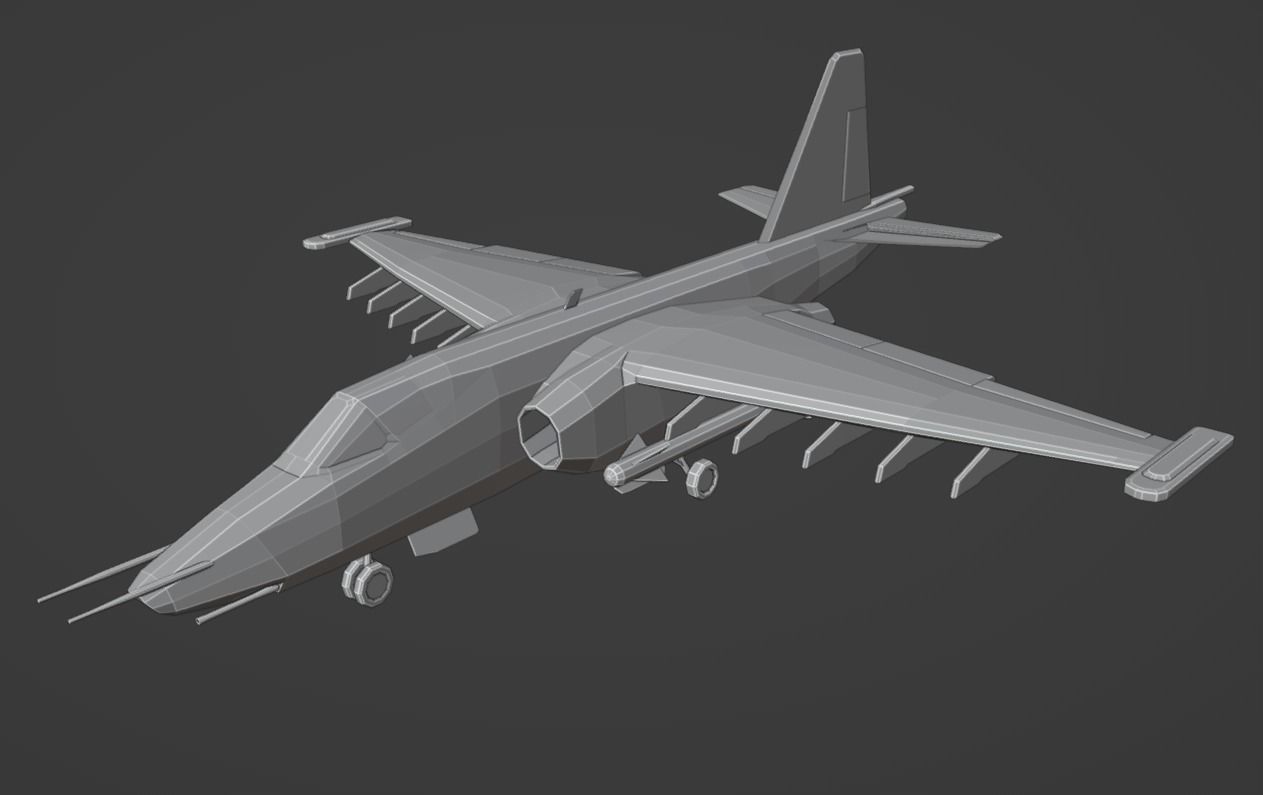 SU-25 Low Poly Low-poly 3D model_7