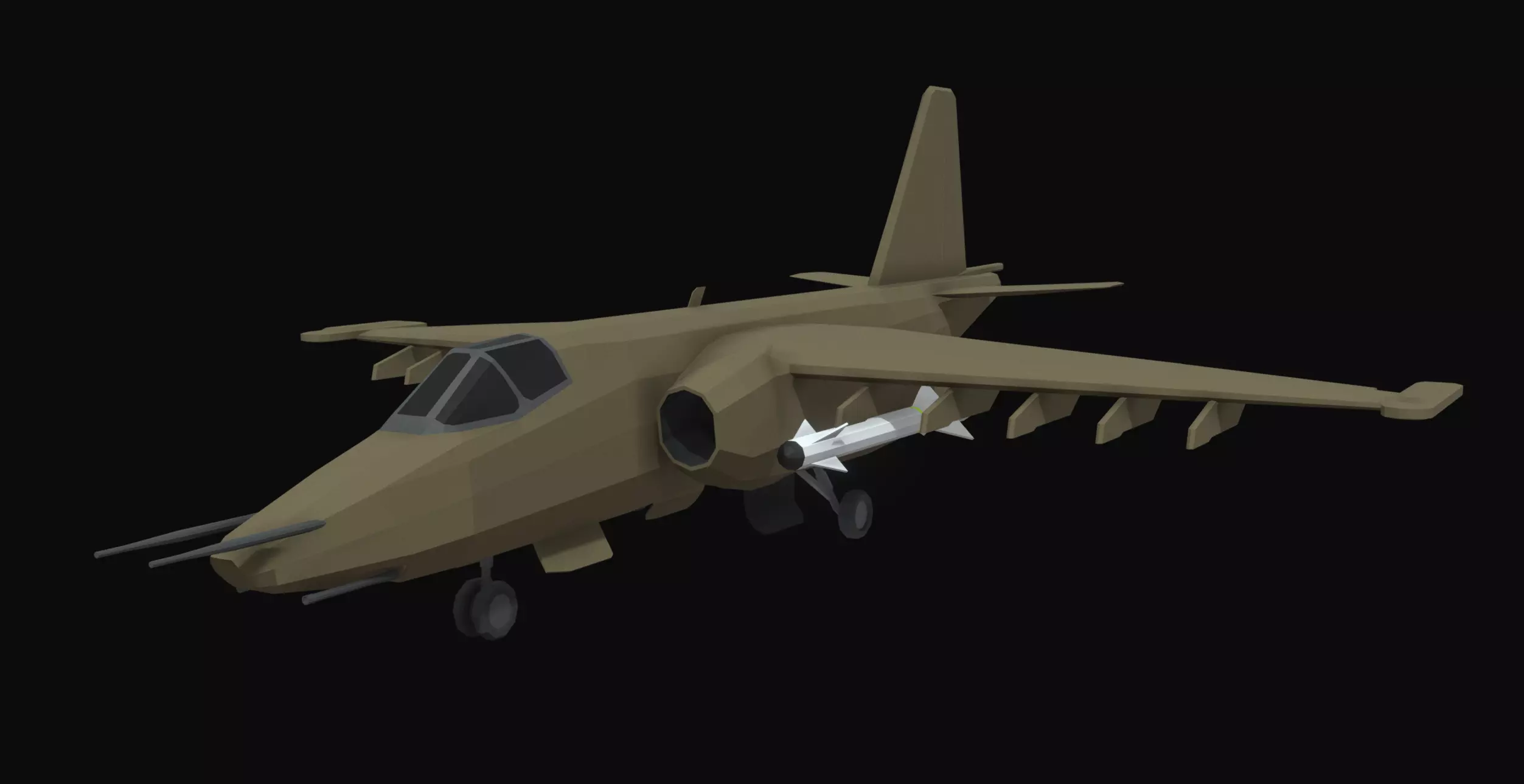 SU-25 Low Poly Low-poly 3D model_0