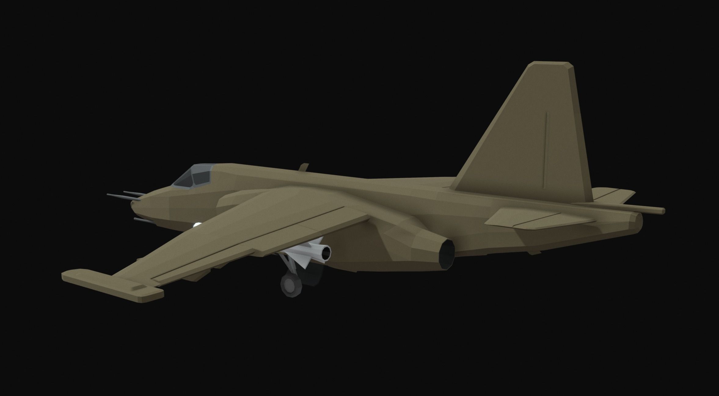 SU-25 Low Poly Low-poly 3D model_1