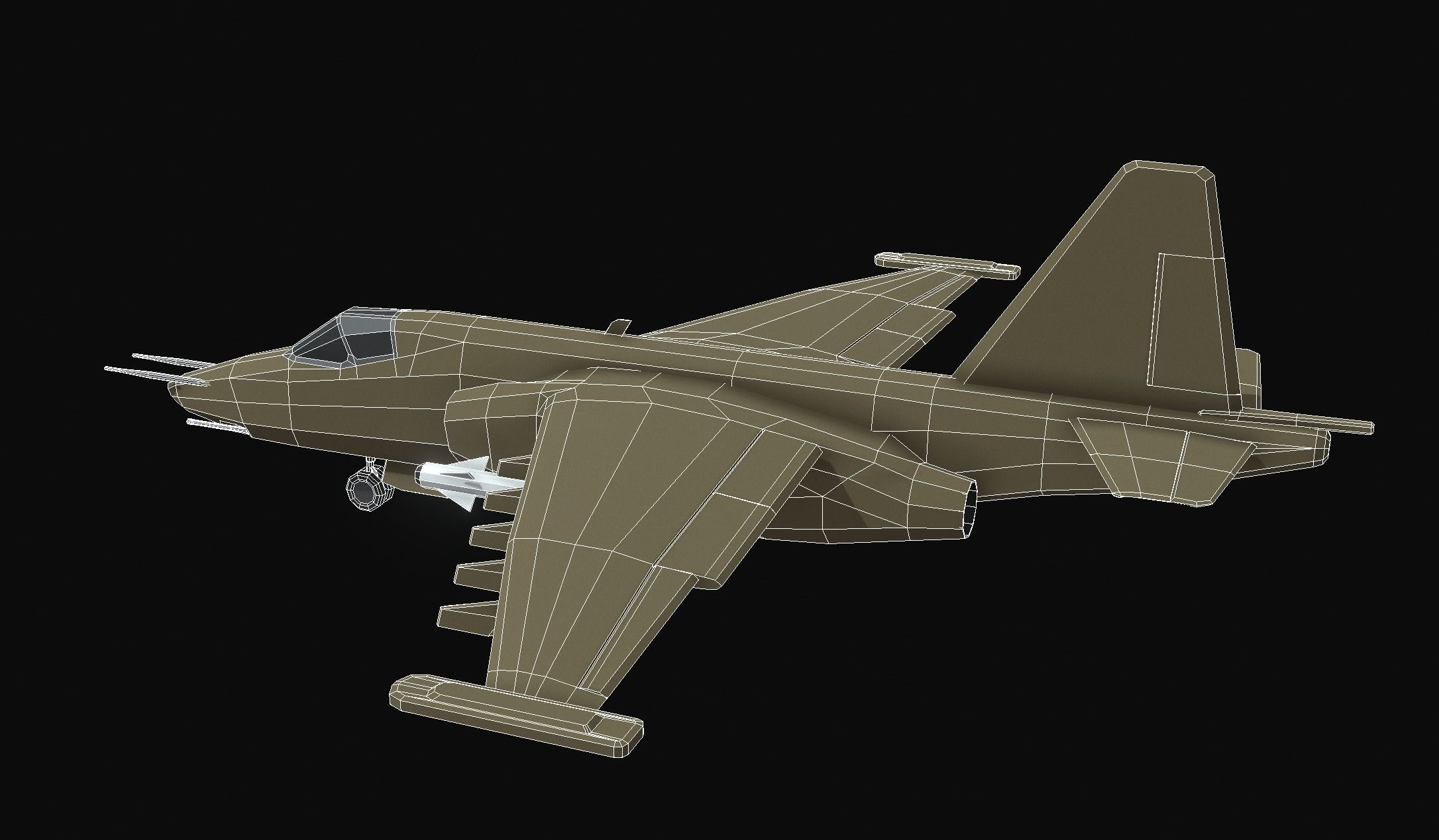SU-25 Low Poly Low-poly 3D model_10