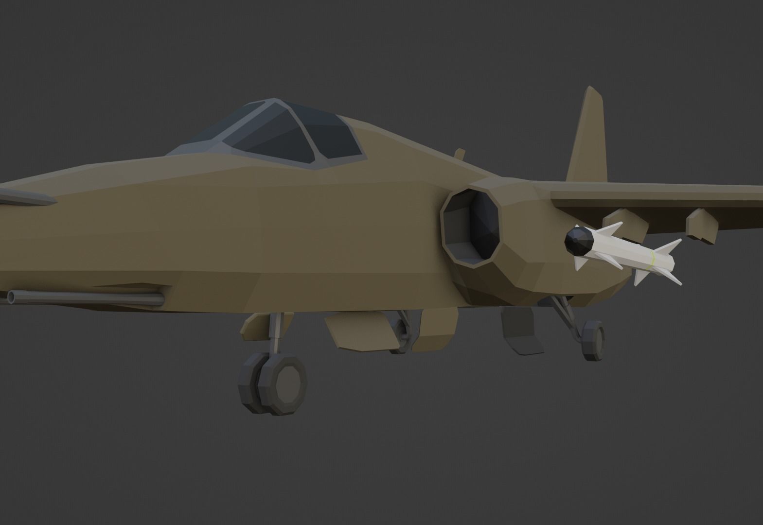SU-25 Low Poly Low-poly 3D model_6