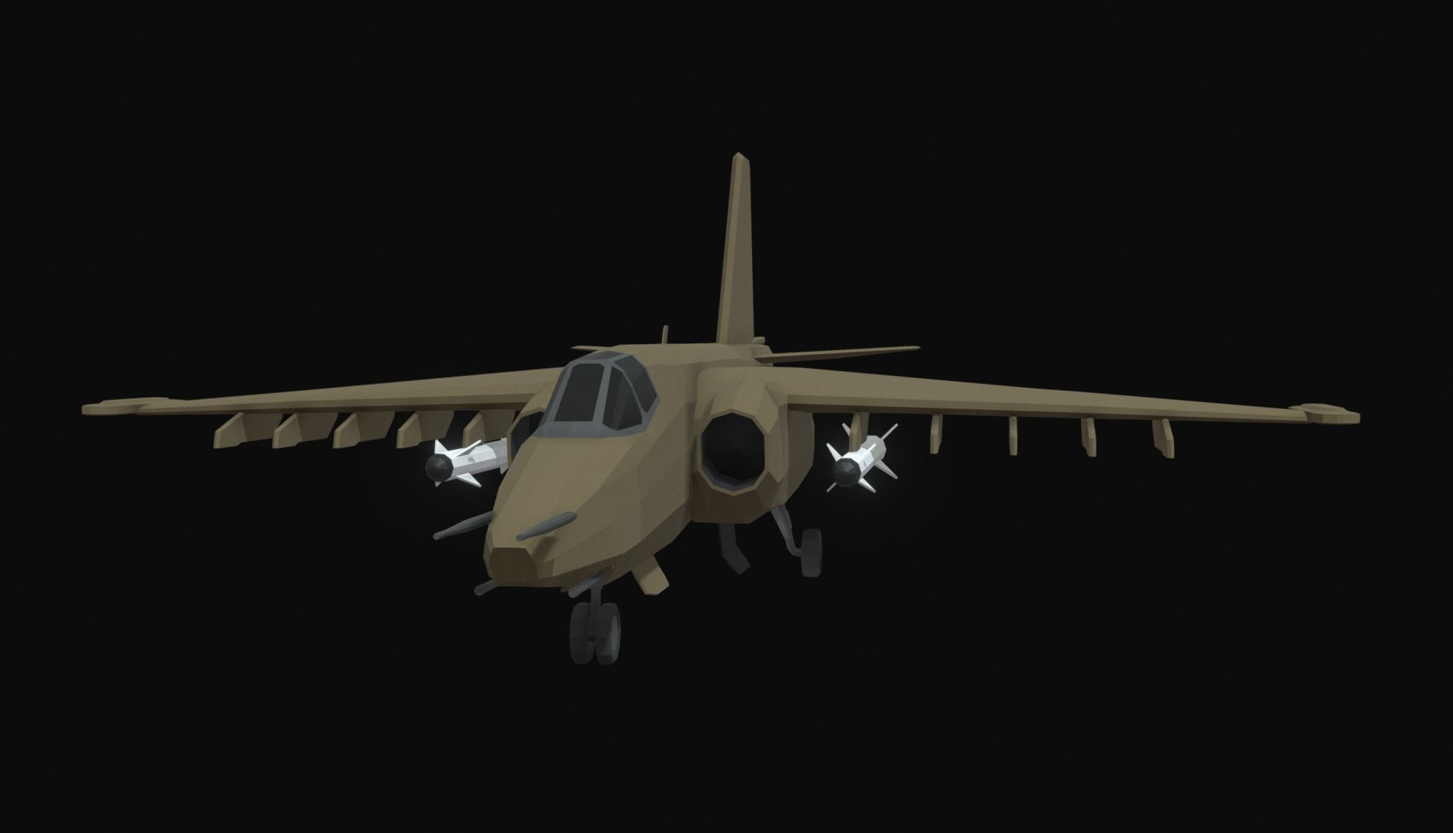 SU-25 Low Poly Low-poly 3D model_2