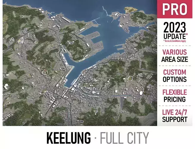 Keelung Low-poly 3D model